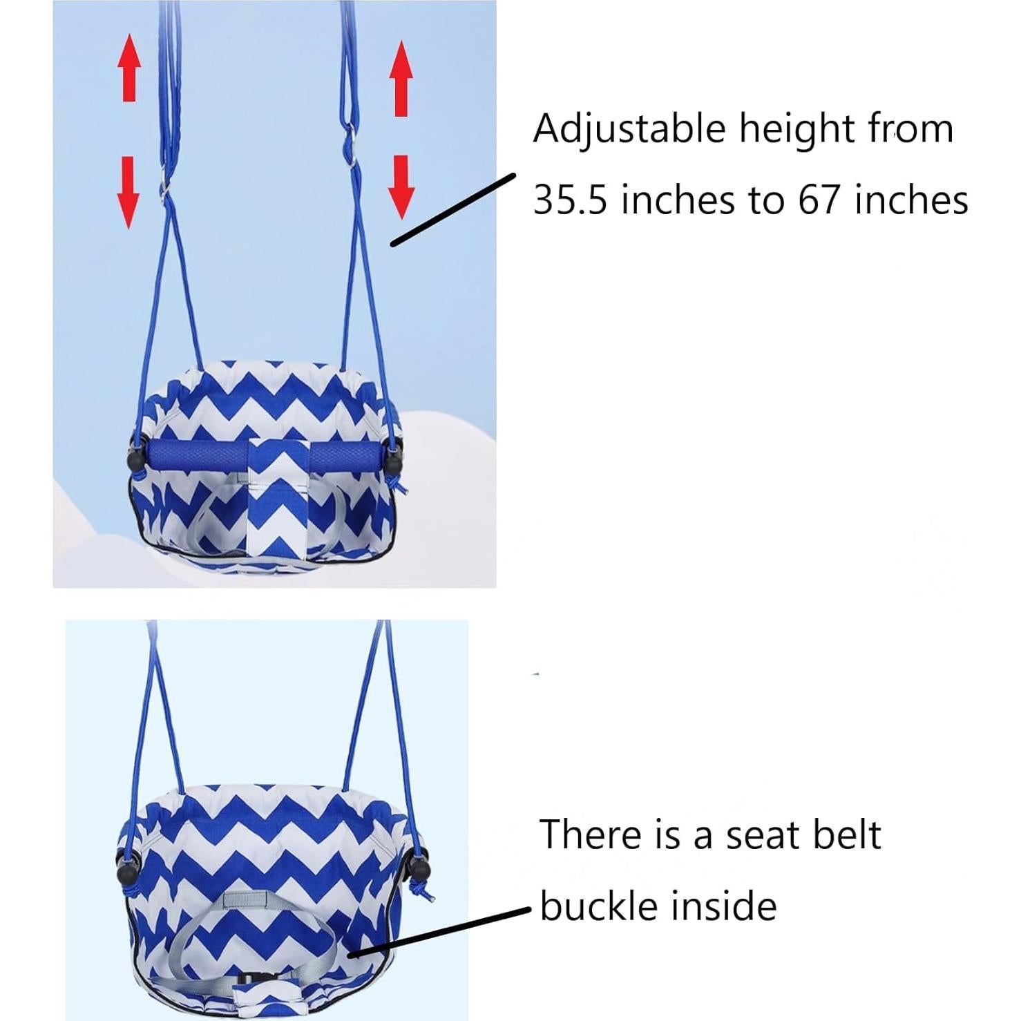 Asiento Colgante Ajustable Blanco Genérico para Puerta 61-91 cm