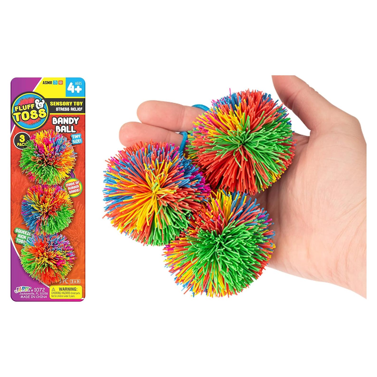 JA-RU Mini Bolas Stringy Antiestrés para Niños - 3 Unidades