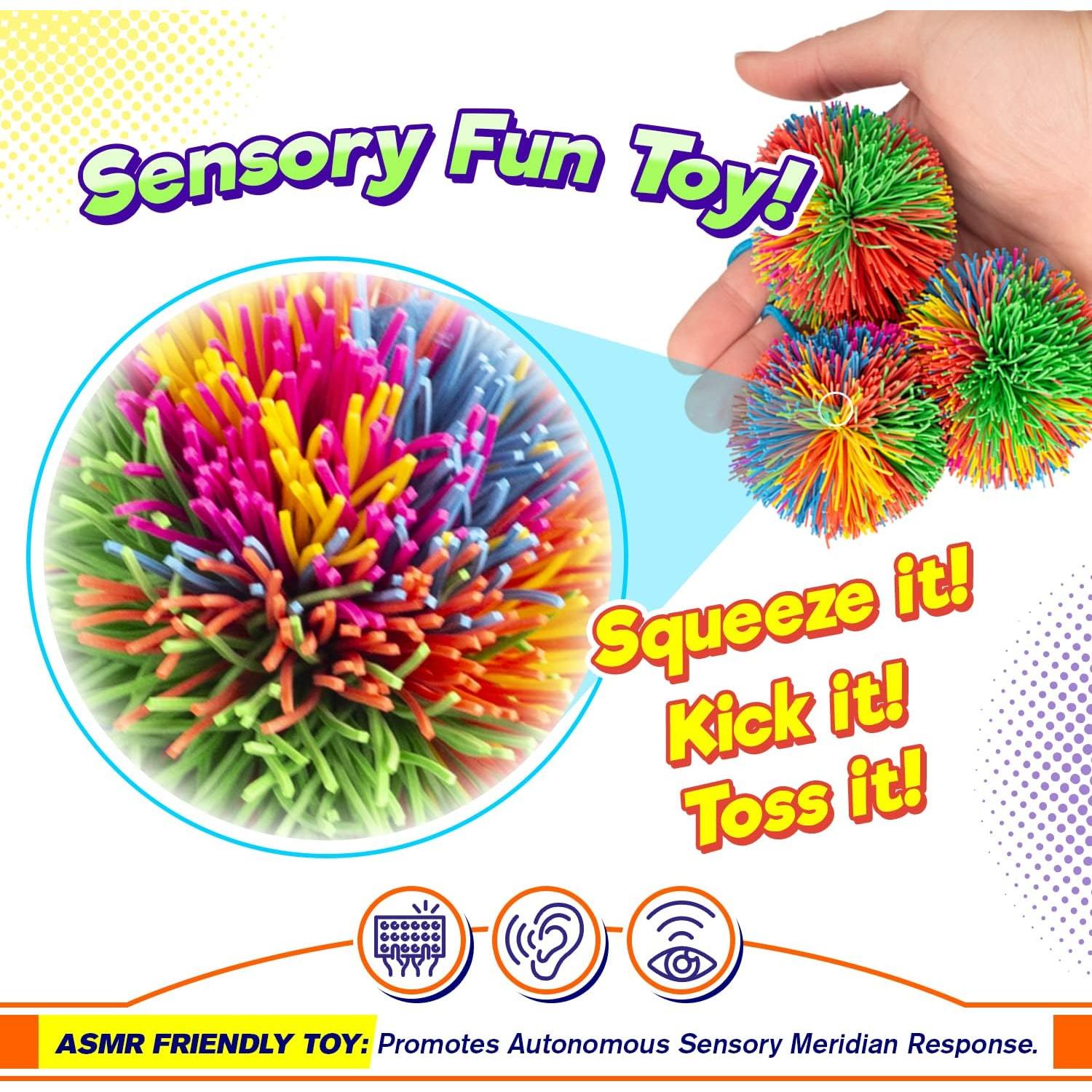 JA-RU Mini Bolas Stringy Antiestrés para Niños - 3 Unidades