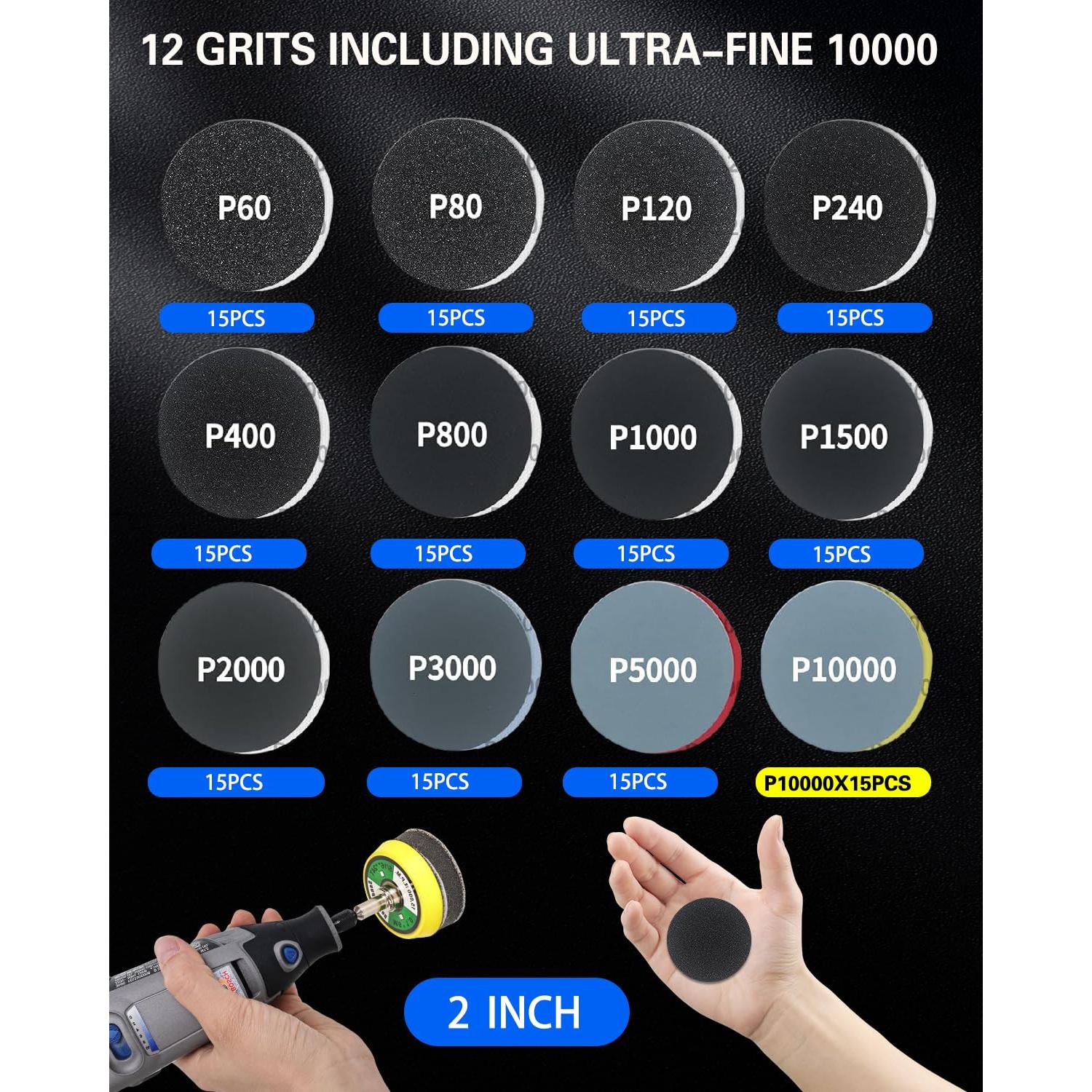 Kit de Discos de Lijado 2" Pomsare 193 Piezas para Restauración