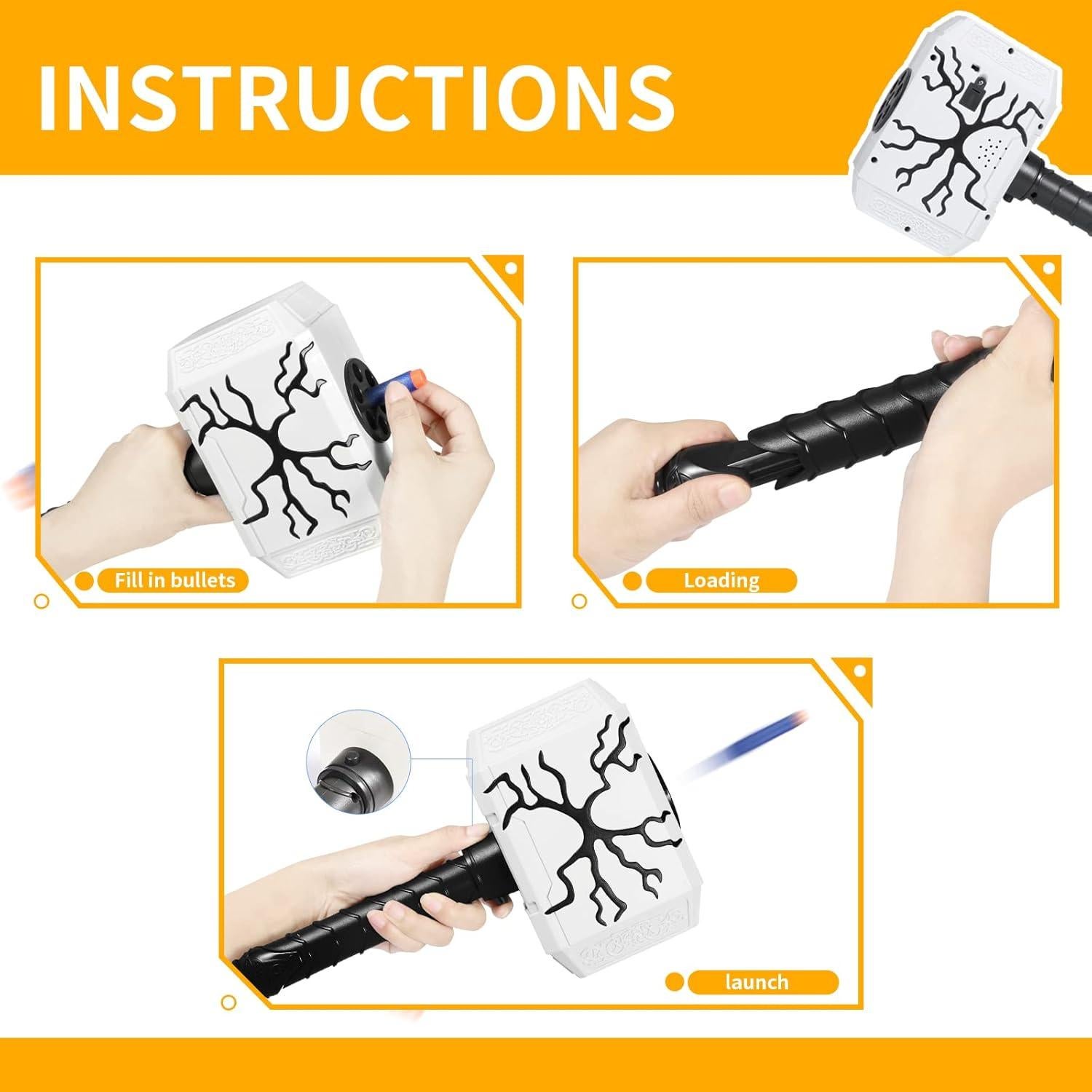 Martillo Lanzador de Dardos Coophit Mjolnir con Luces