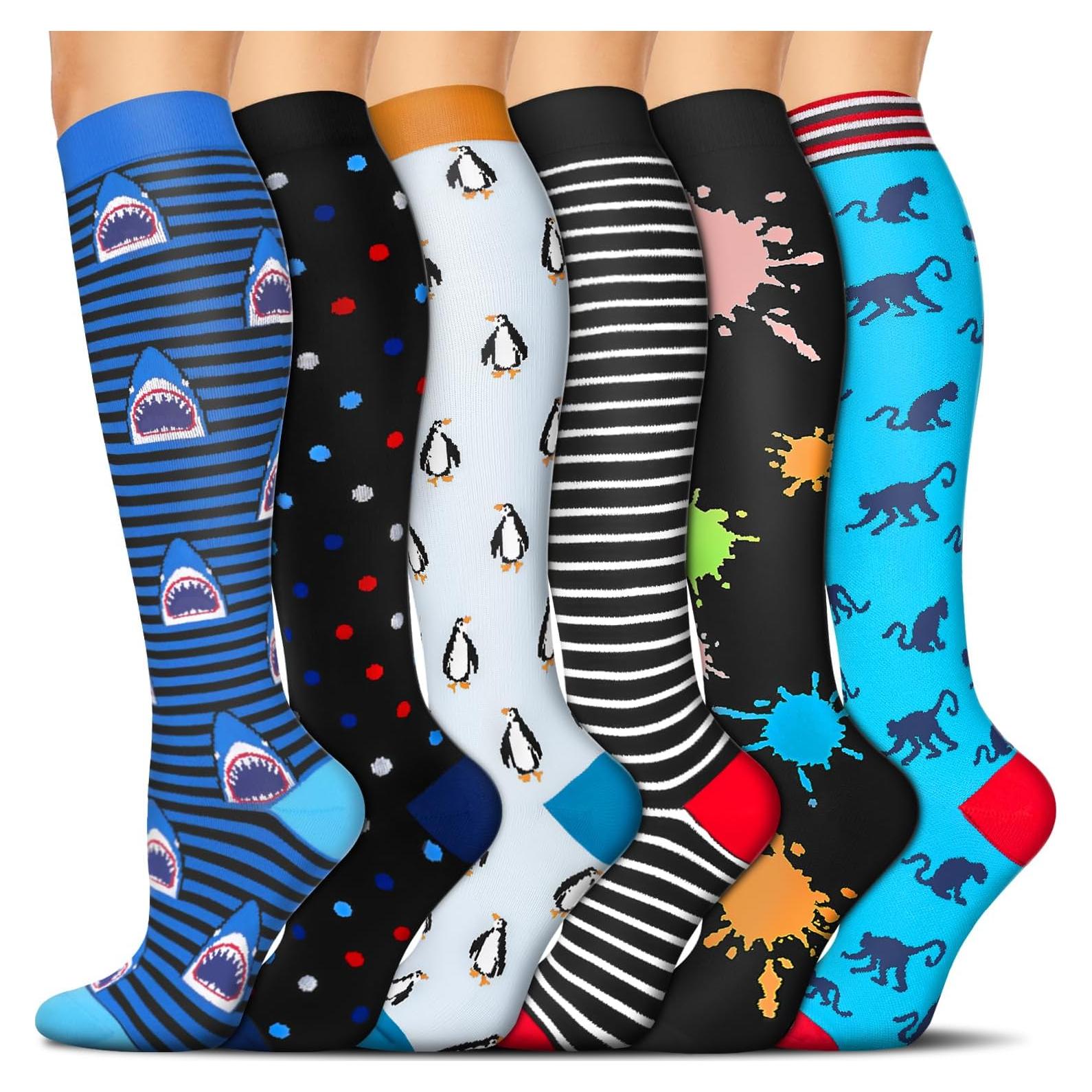 Calcetines de Compresión SunFeeling 6 Pares Unisex Multicolor