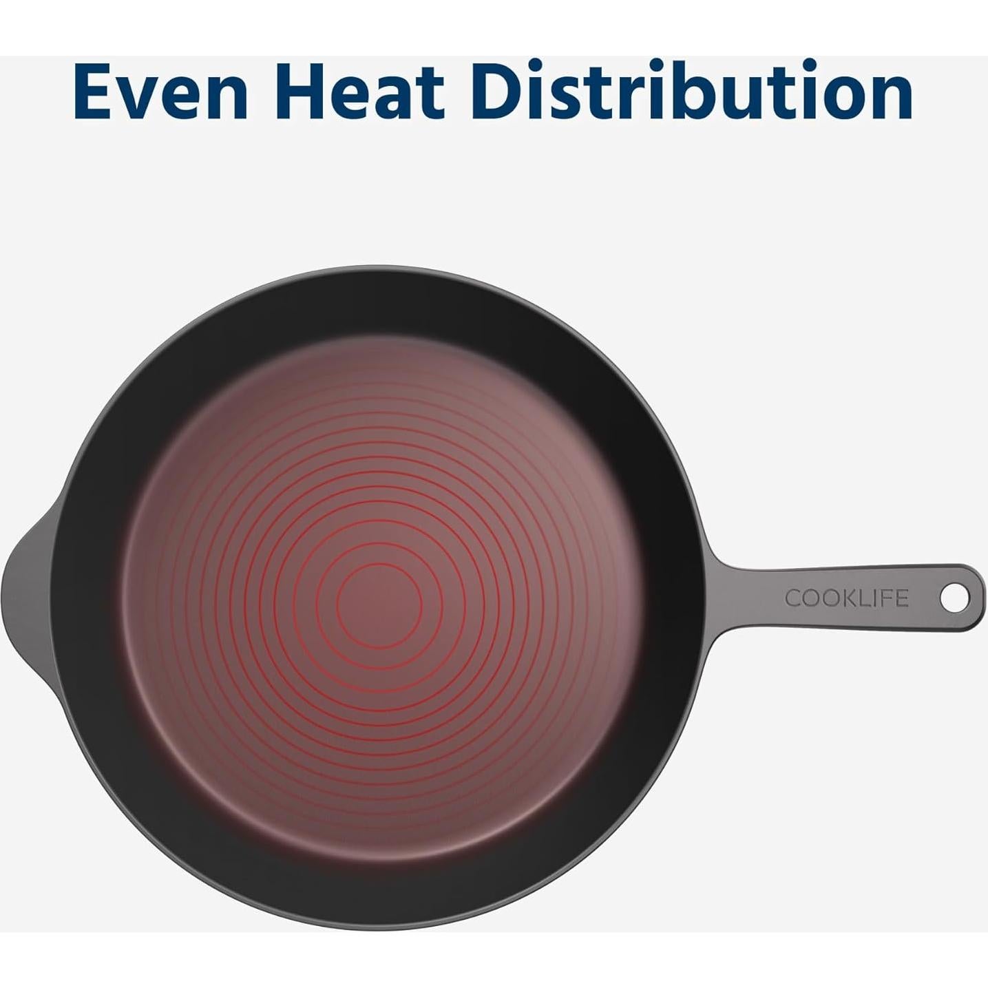 Sartén de Hierro Fundido COOKLIFE 30 cm Pre-Sazonada Ligera