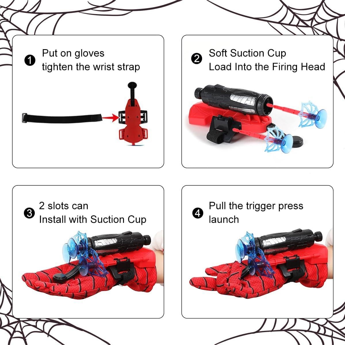 Juego de Guantes y Lanzadores de Telaraña YWSZZG para Niños