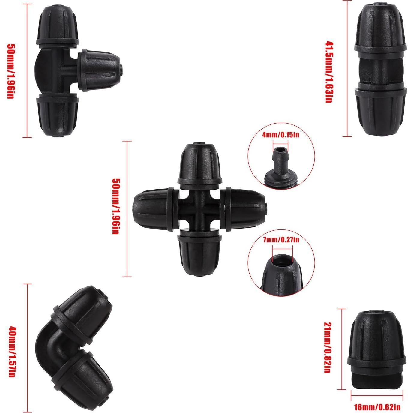 Kit de Conectores de Riego por Goteo FOGWOWO 150 Pcs 1/4"