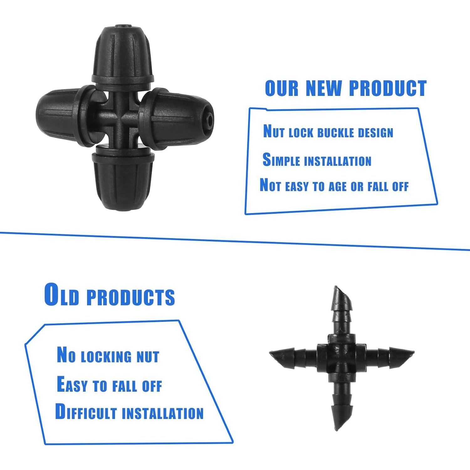 Kit de Conectores de Riego por Goteo FOGWOWO 150 Pcs 1/4"