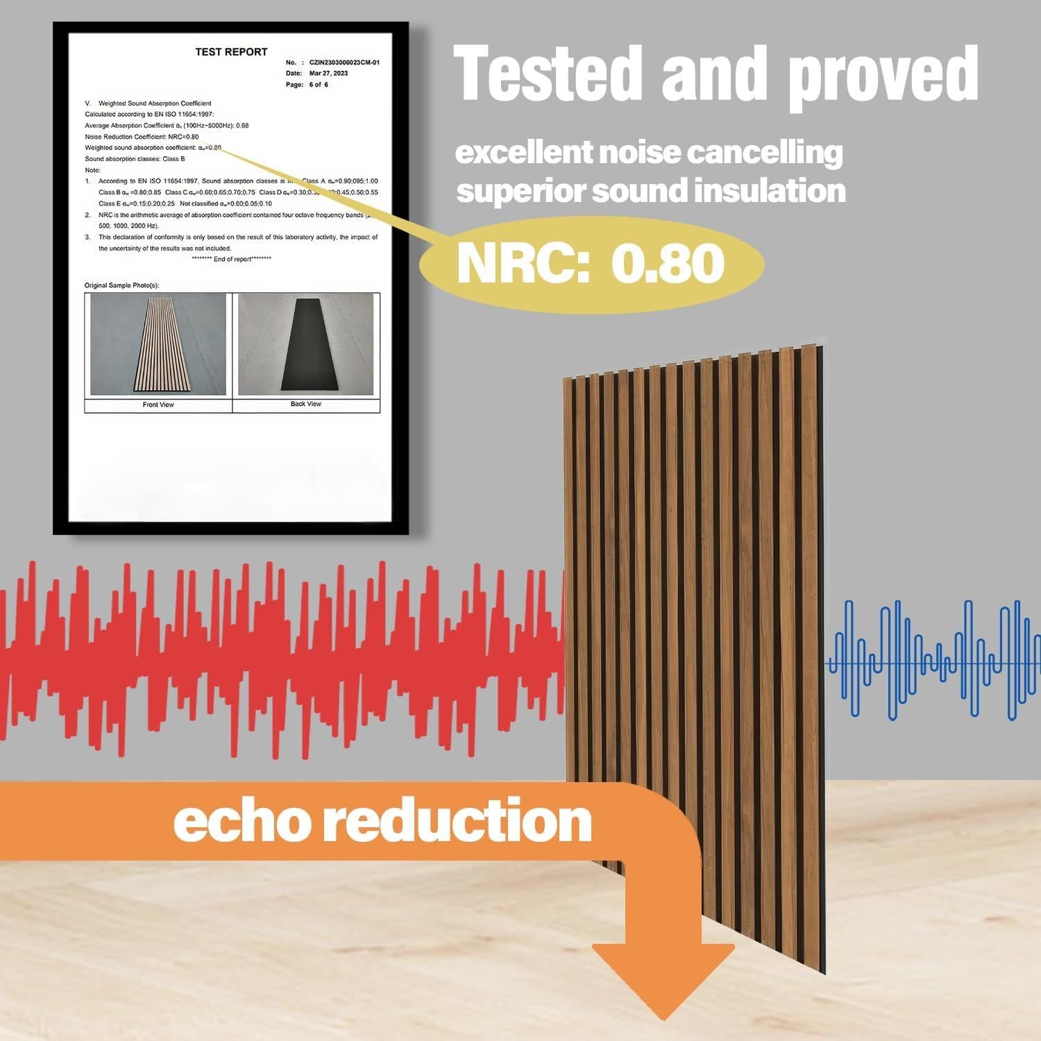 Paneles Acústicos 3D HPNIUB Madera de Nogal 60x120cm 2pcs