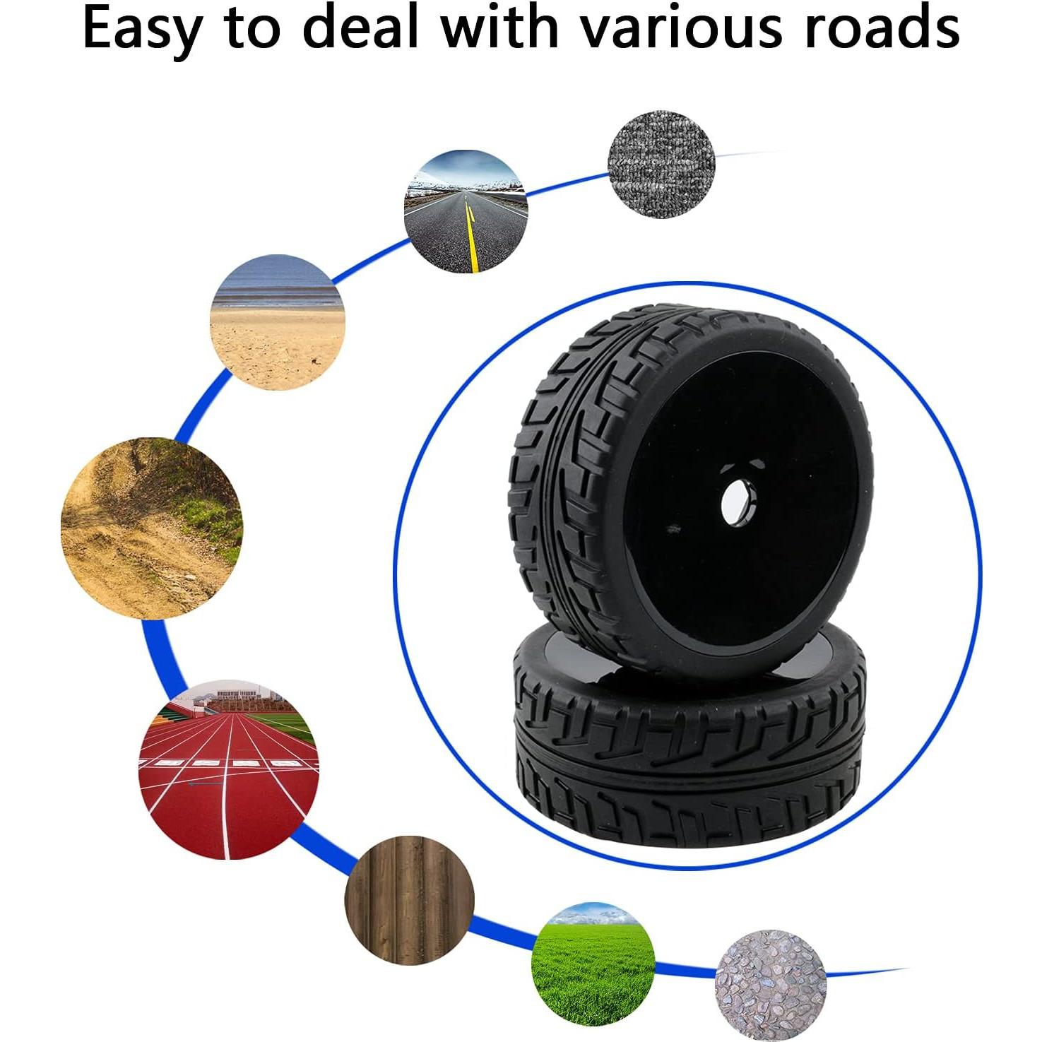 4 Ruedas y Neumáticos 17mm RCHobbytop para Buggy RC 1/8