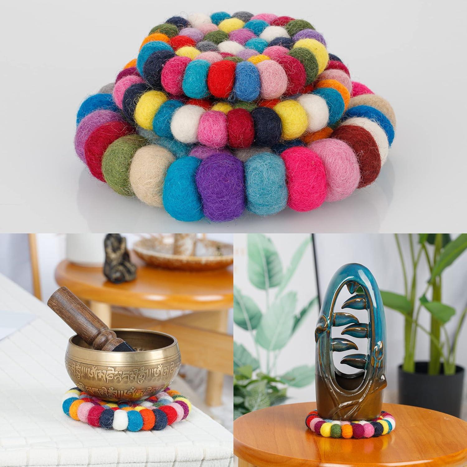 Cojín para Cuenco Cantador ZenBless 8 cm Lana Hecho a Mano