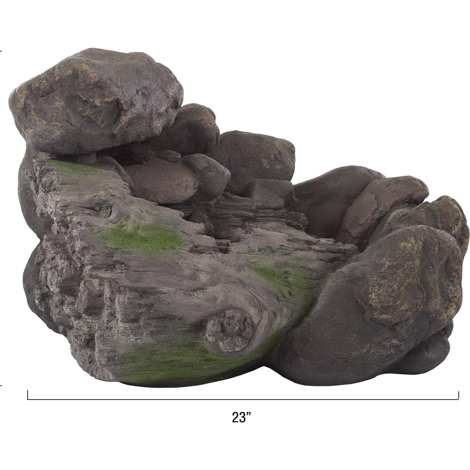 Fuente de Agua de Exterior Pure Garden Roca en Cascada 58.4x35.3x35.6 cm