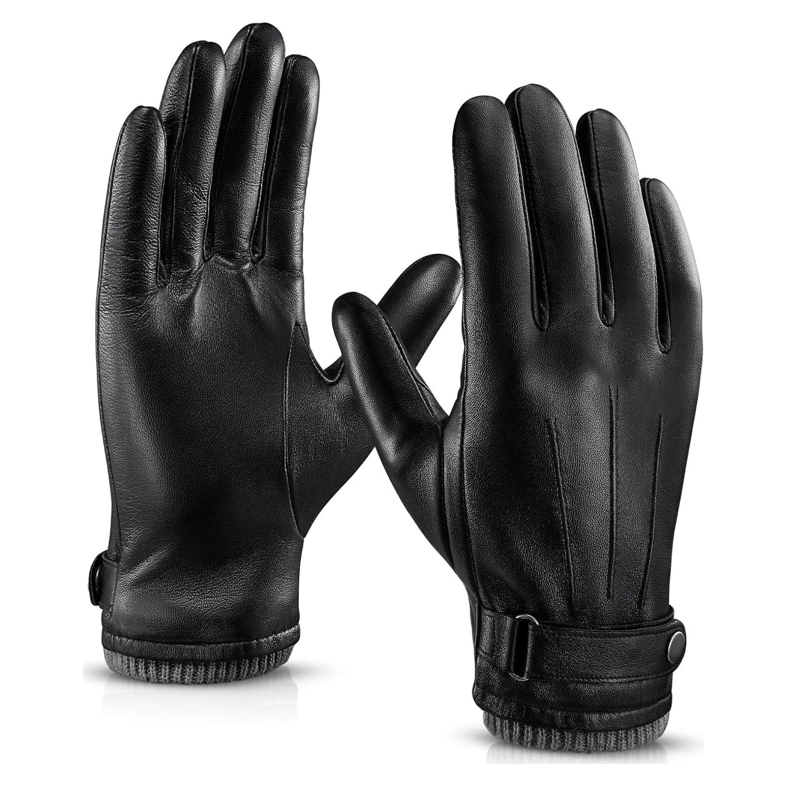 Guantes de Invierno OZERO para Hombre de Cuero Térmicos