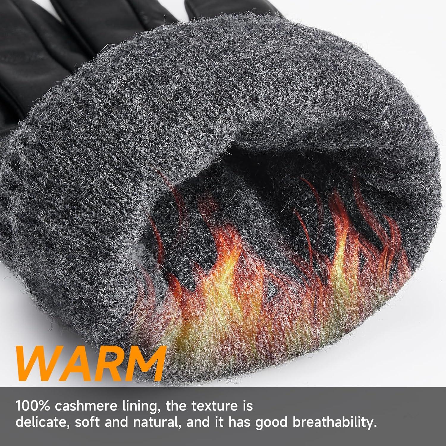 Guantes de Invierno OZERO para Hombre de Cuero Térmicos