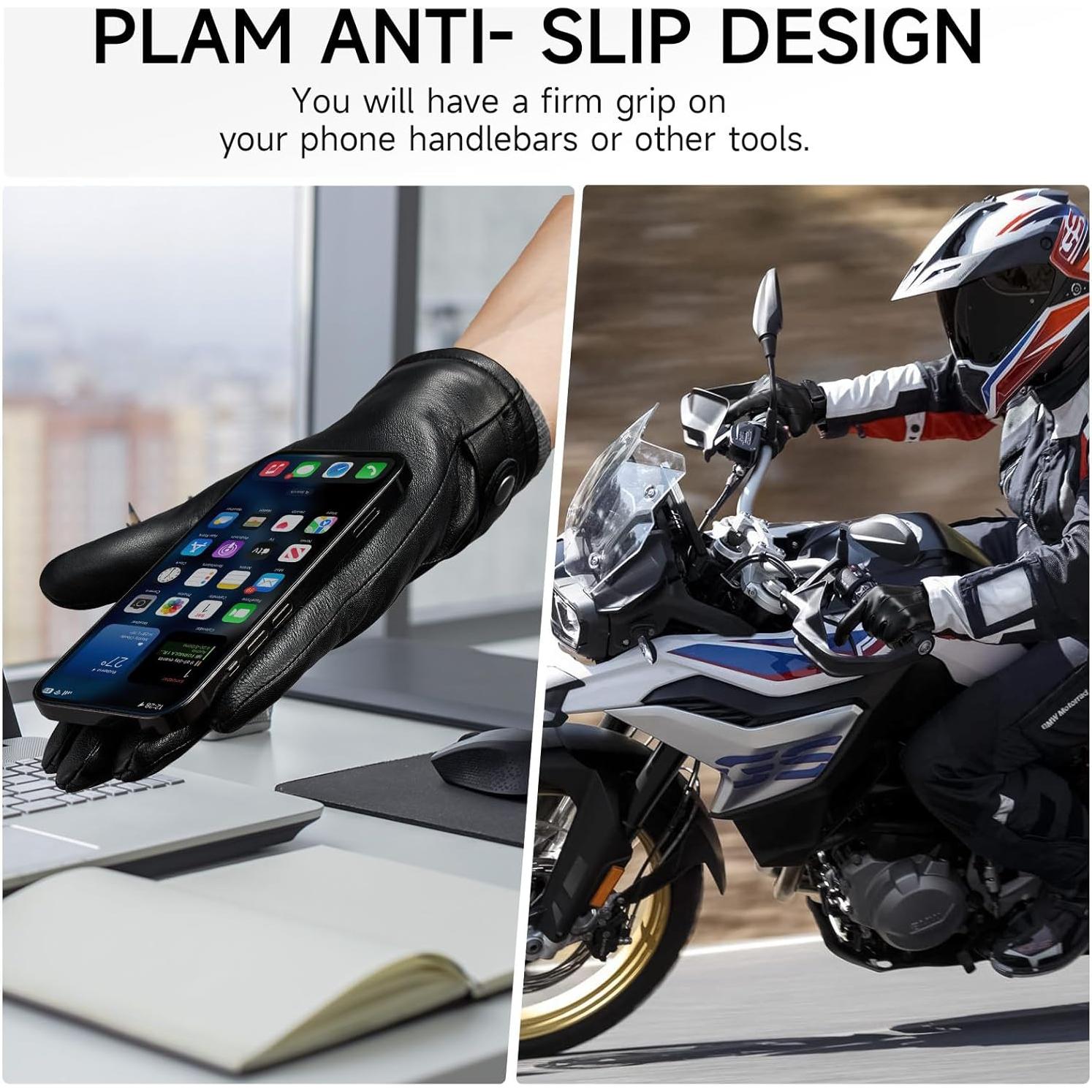 Guantes de Invierno OZERO para Hombre de Cuero Térmicos