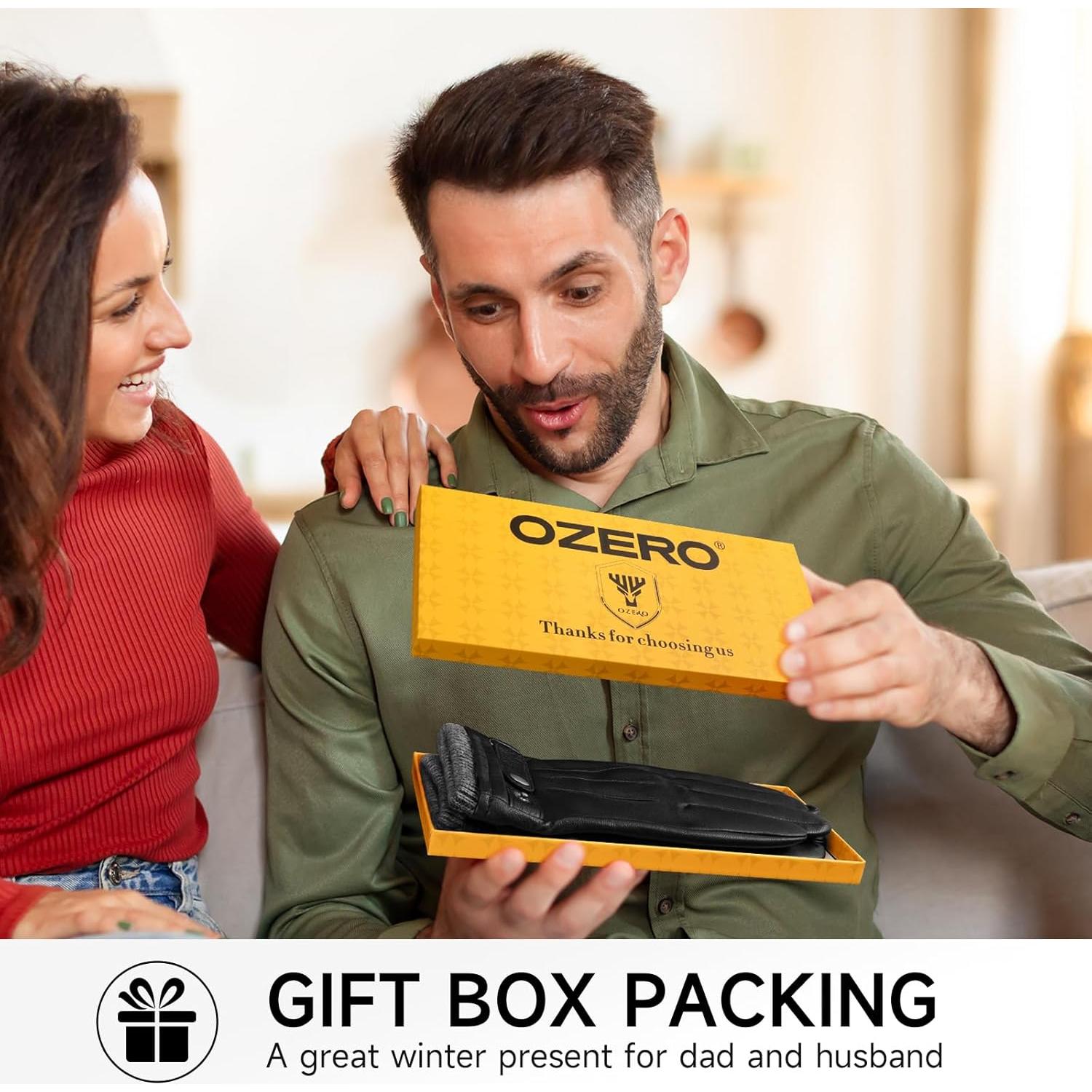 Guantes de Invierno OZERO para Hombre de Cuero Térmicos