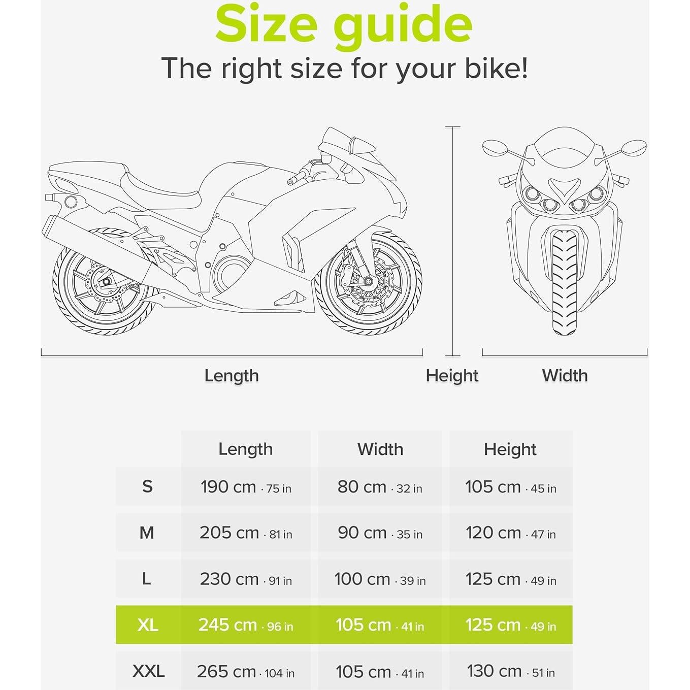 Funda para motocicleta VELMIA impermeable y resistente al calor