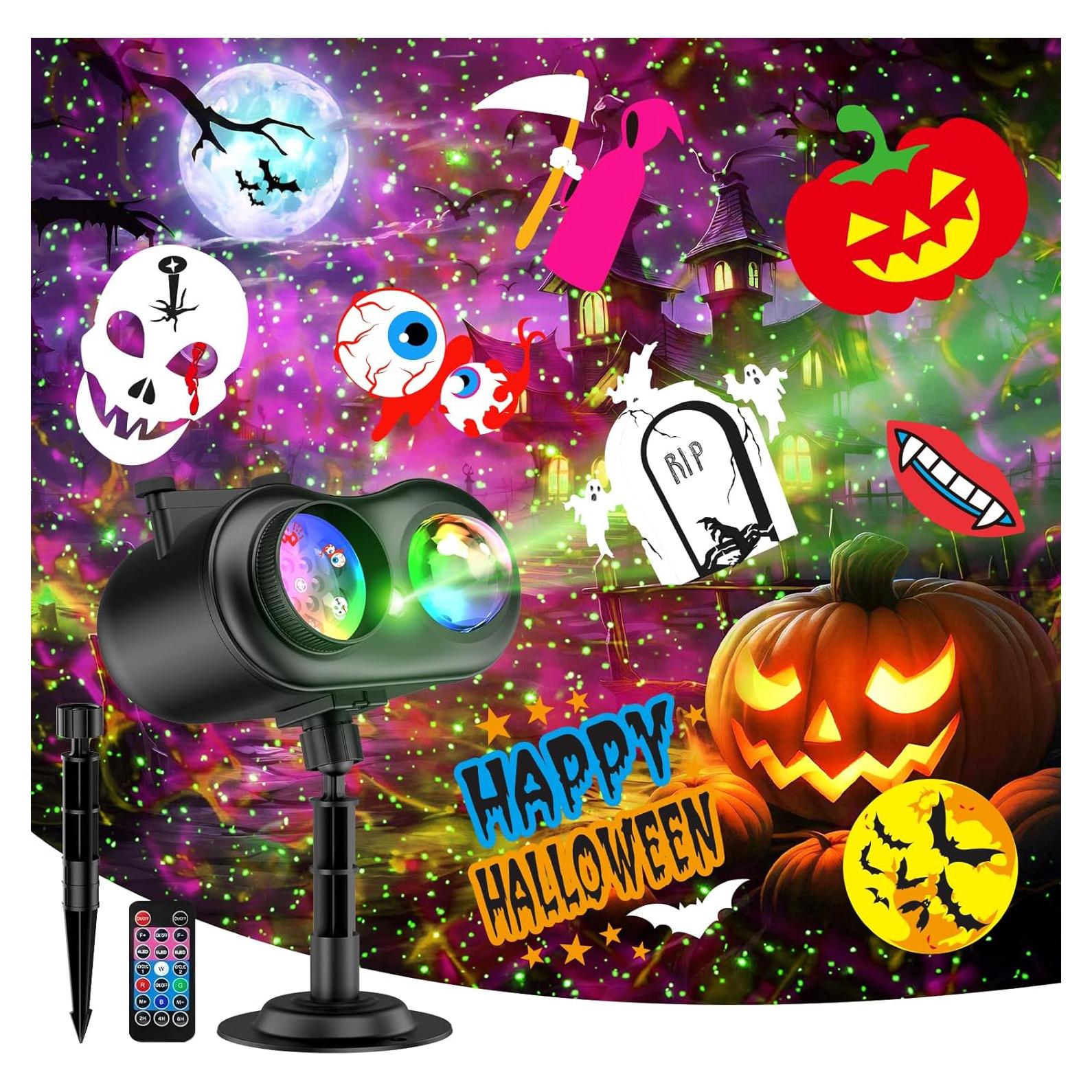 Proyector de Navidad y Halloween jepwe 10 diapositivas IP65