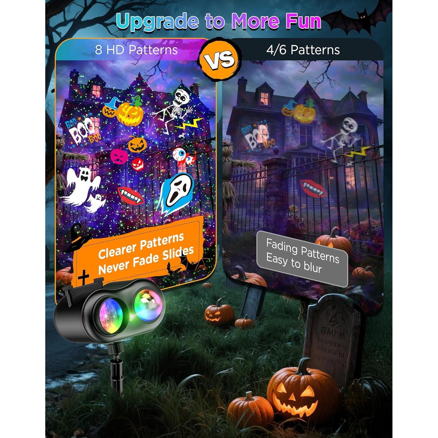 Proyector de Navidad y Halloween jepwe 10 diapositivas IP65