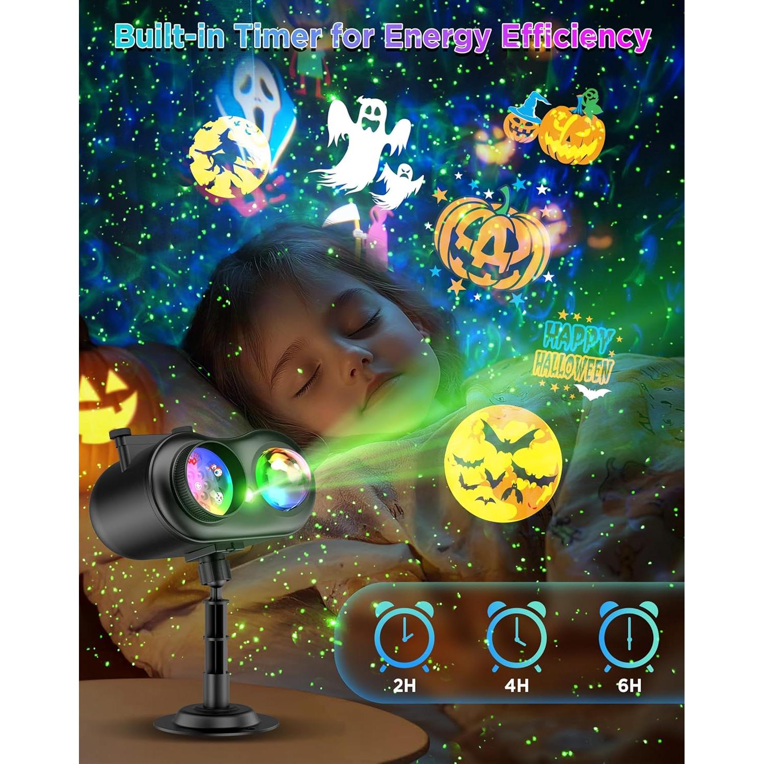 Proyector de Navidad y Halloween jepwe 10 diapositivas IP65