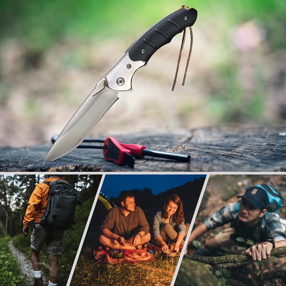 Cuchillo de bolsillo plegable Wellsure de acero D2 con mango G10