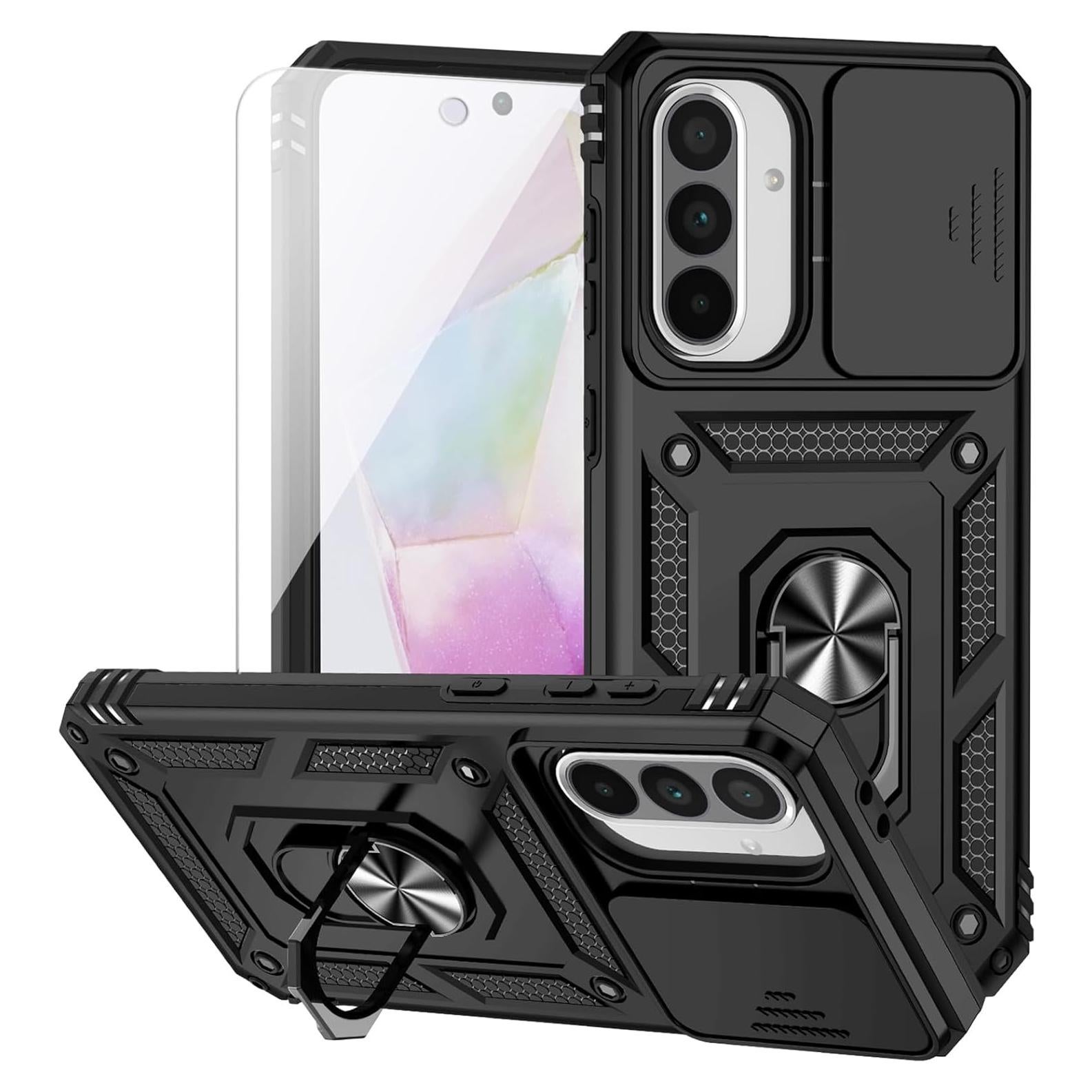 Funda Samsung Galaxy A36 5G con soporte anillo y protector HD