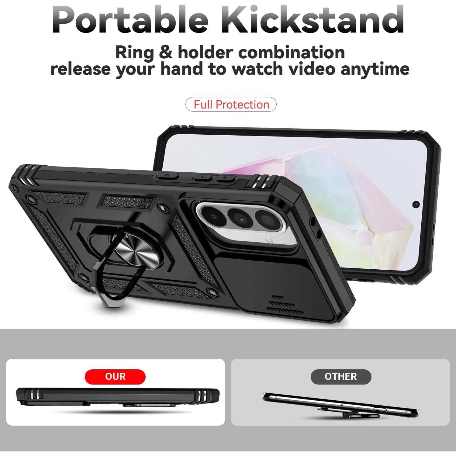 Funda Samsung Galaxy A36 5G con soporte anillo y protector HD