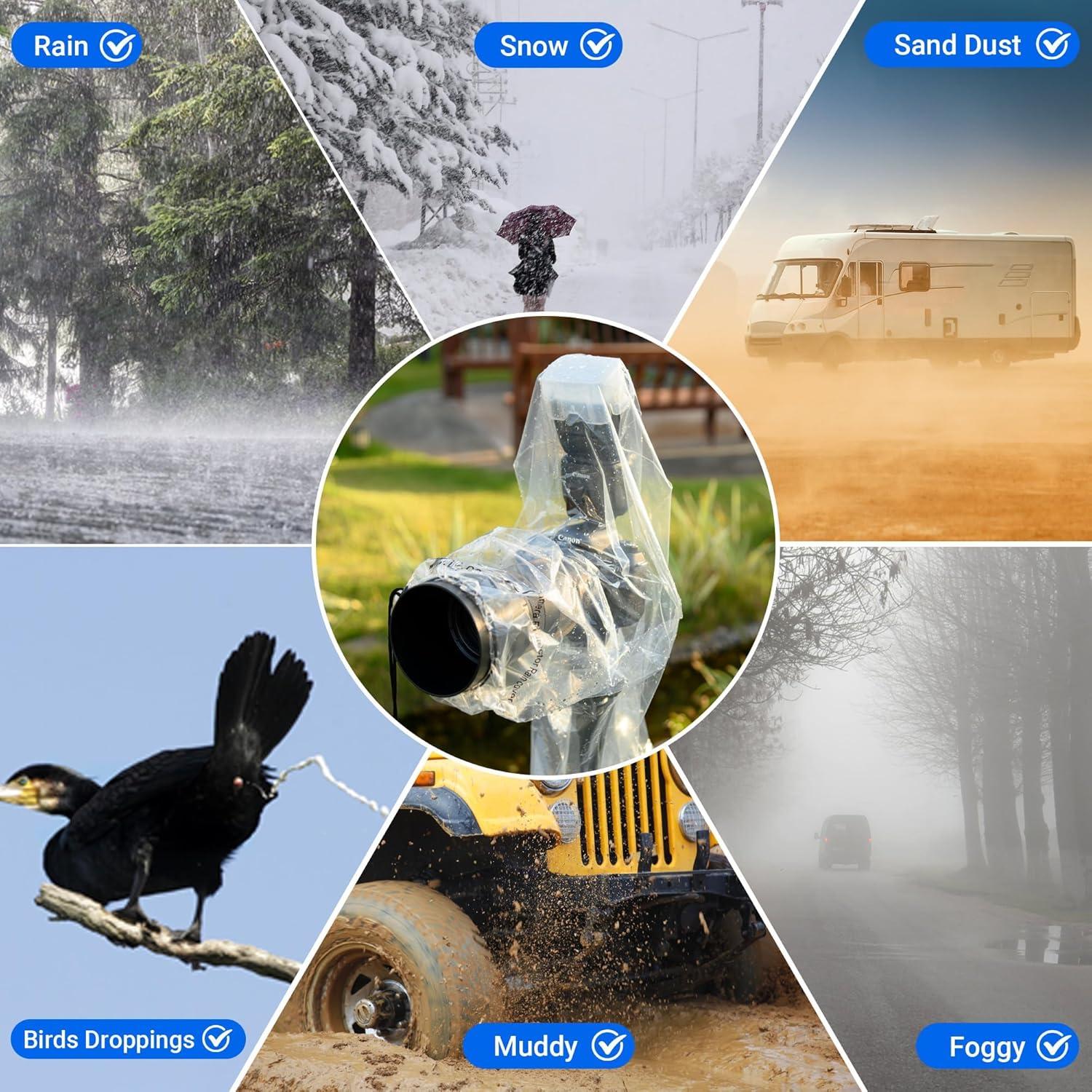 Paquete de 2 Cubiertas de Lluvia para Lentes 45 cm Jinjiacheng