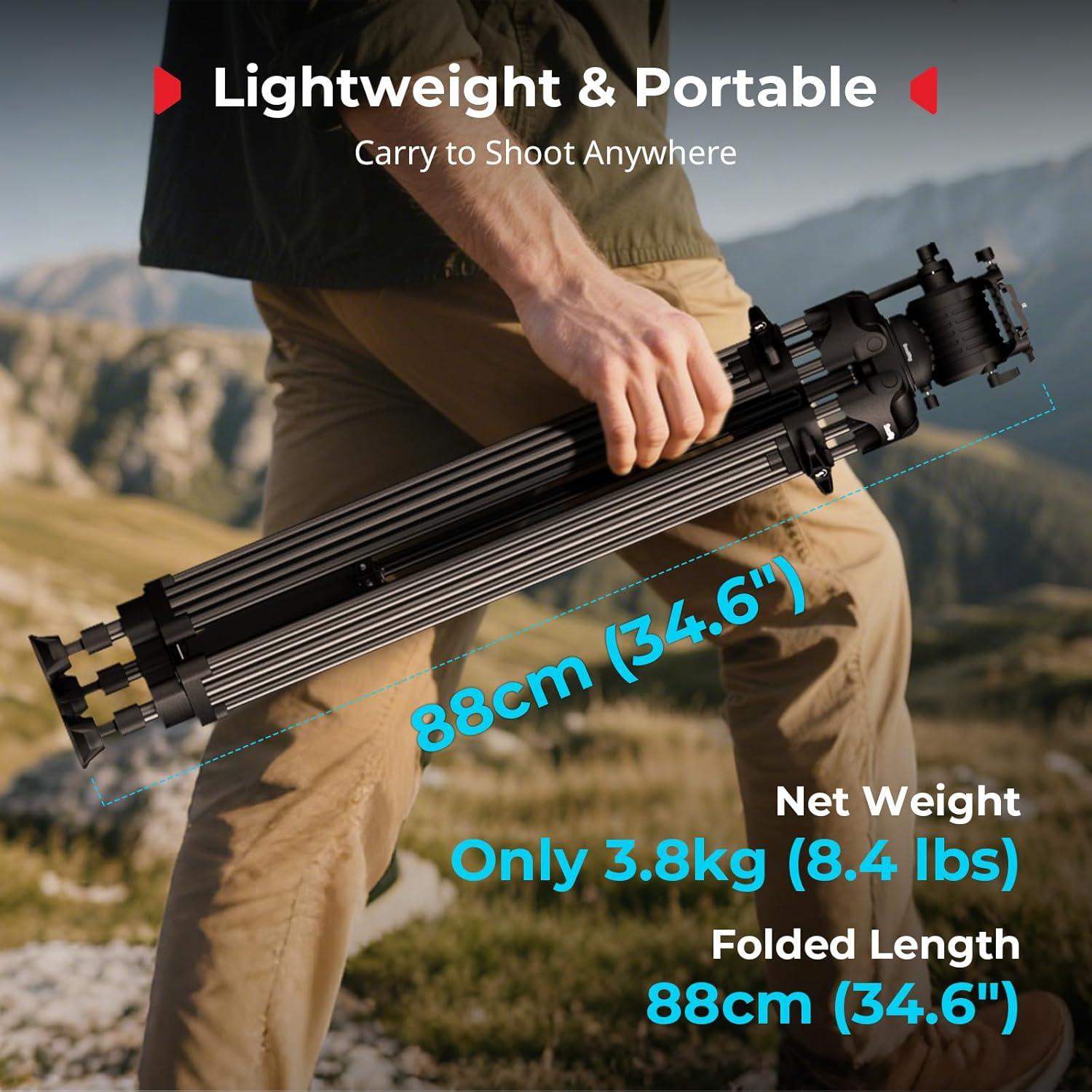 Trípode de Video SmallRig 74" (187cm) con Cabezal Fluido