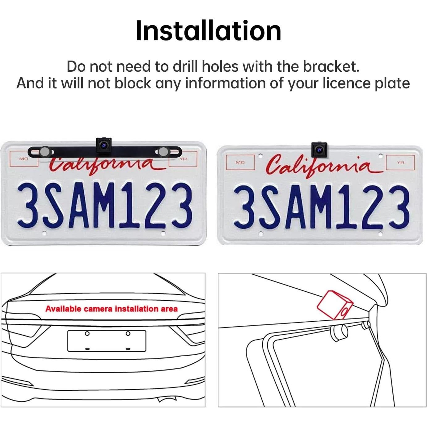 AC-HD02LR 720P HD Backup Camera with Live Rear View,150º Wide-Angle,Night Vision, IP67 Waterproof,Only Compatible with A5, A6, F7, S8, X10 Series