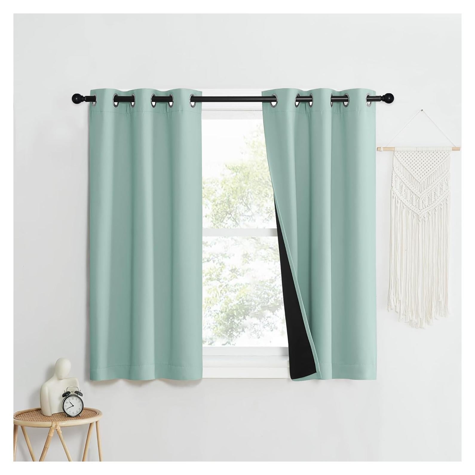 Cortinas Opacas NICETOWN Azul Aqua 94x102 cm Aislantes Térmicos