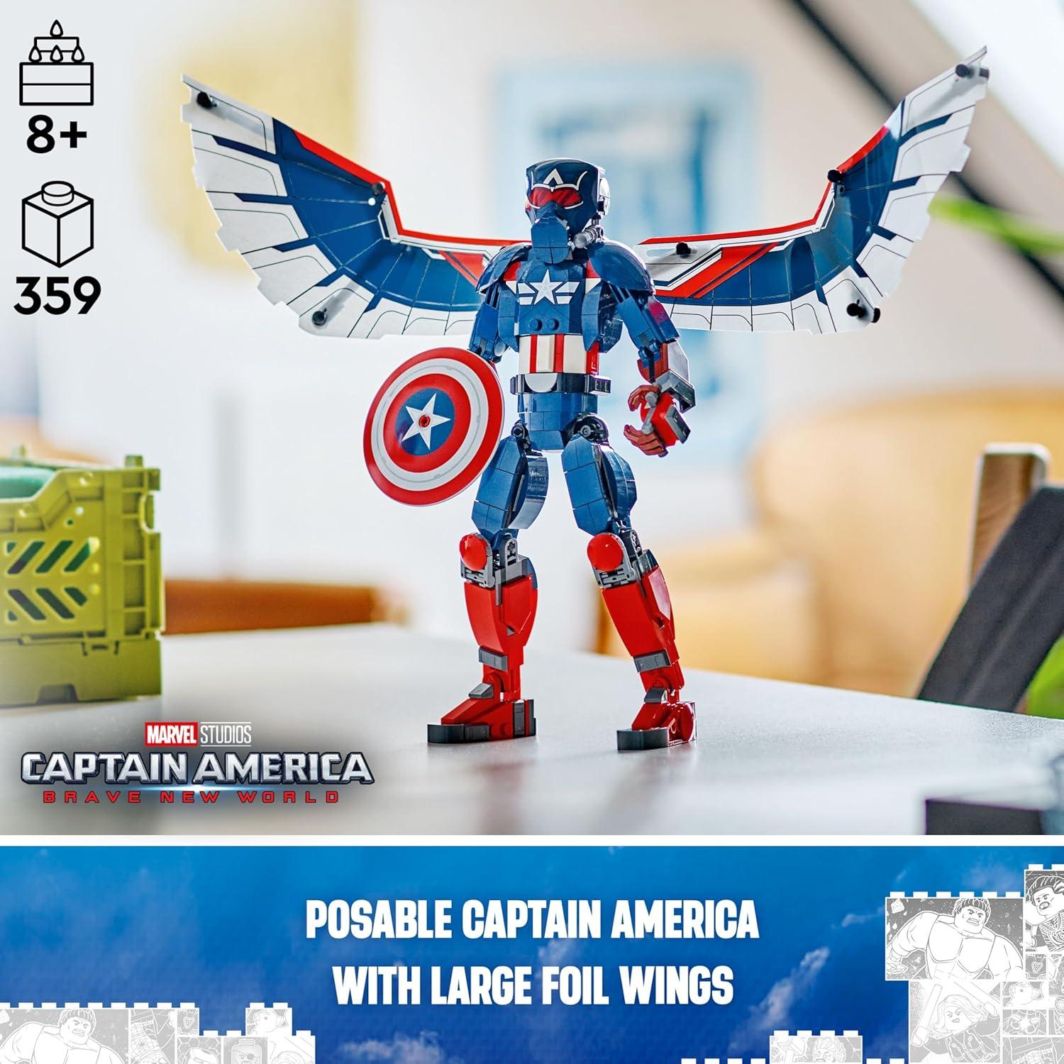 LEGO Marvel Capitán América 76296 - Figura Construible 28 cm