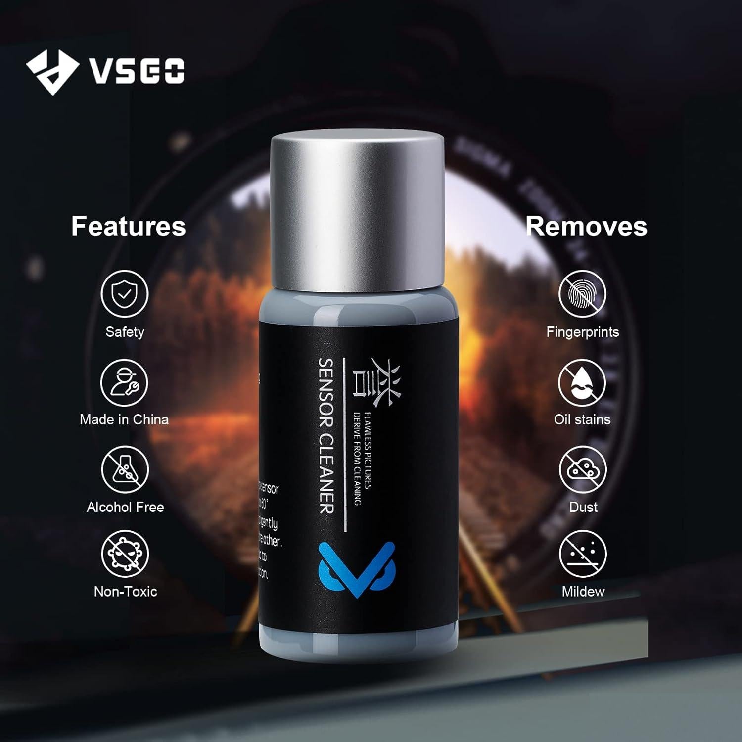 Kit de Limpieza de Cámara VSGO VS-S03E 12 Piezas para Sensor