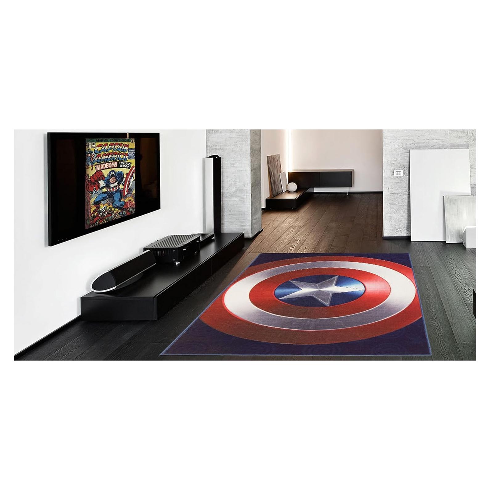 Alfombra de Área Gertmenian Capitán América 137x198 cm Antideslizante