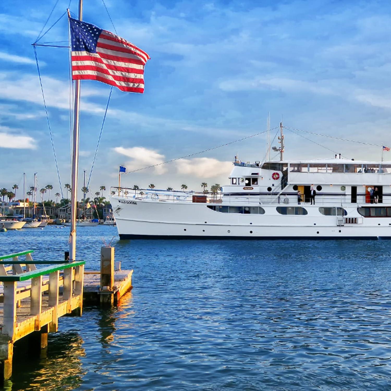 FLAGWIN Bandera Americana 30x45 cm para Barco Nylon Resistente