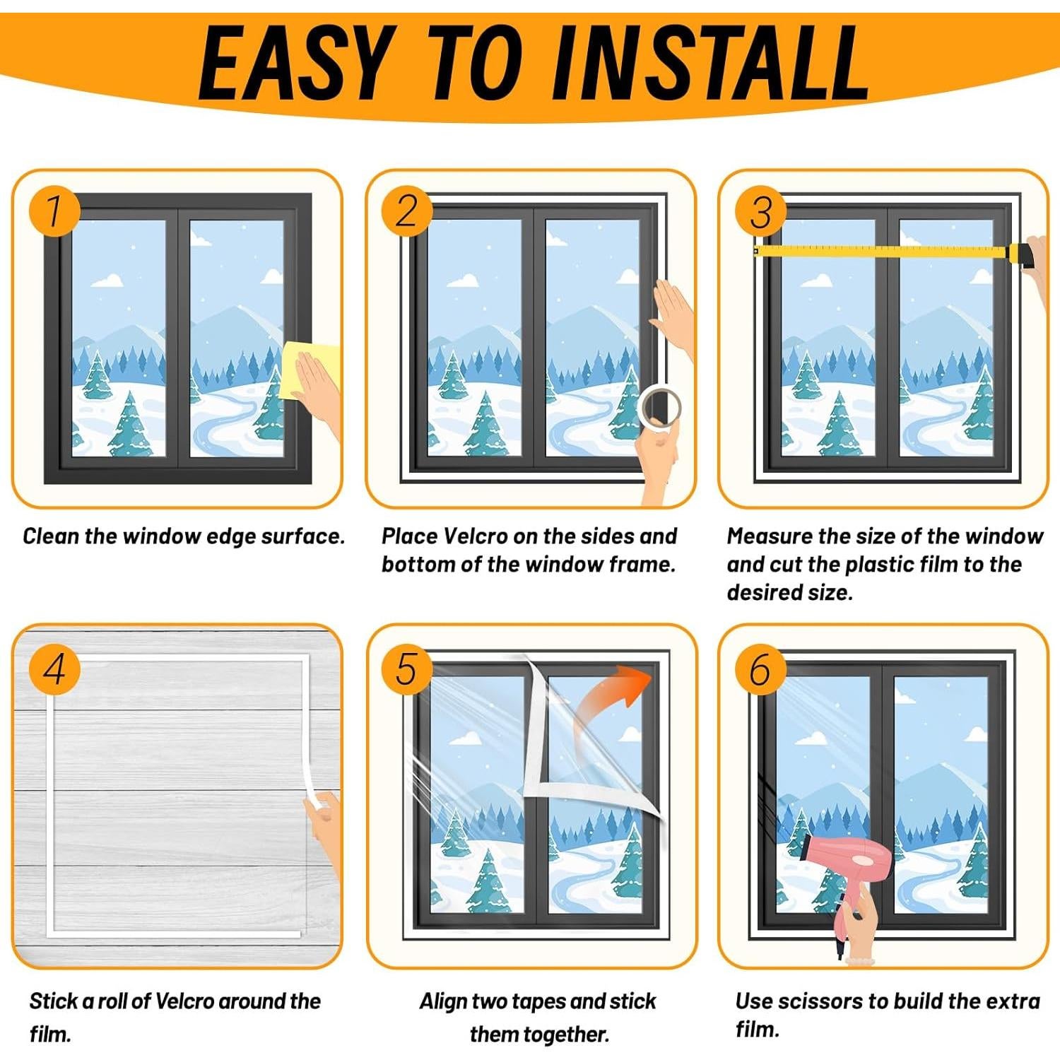 Aislamiento de Ventanas HolyMaji 119.38x160 cm Película Térmica