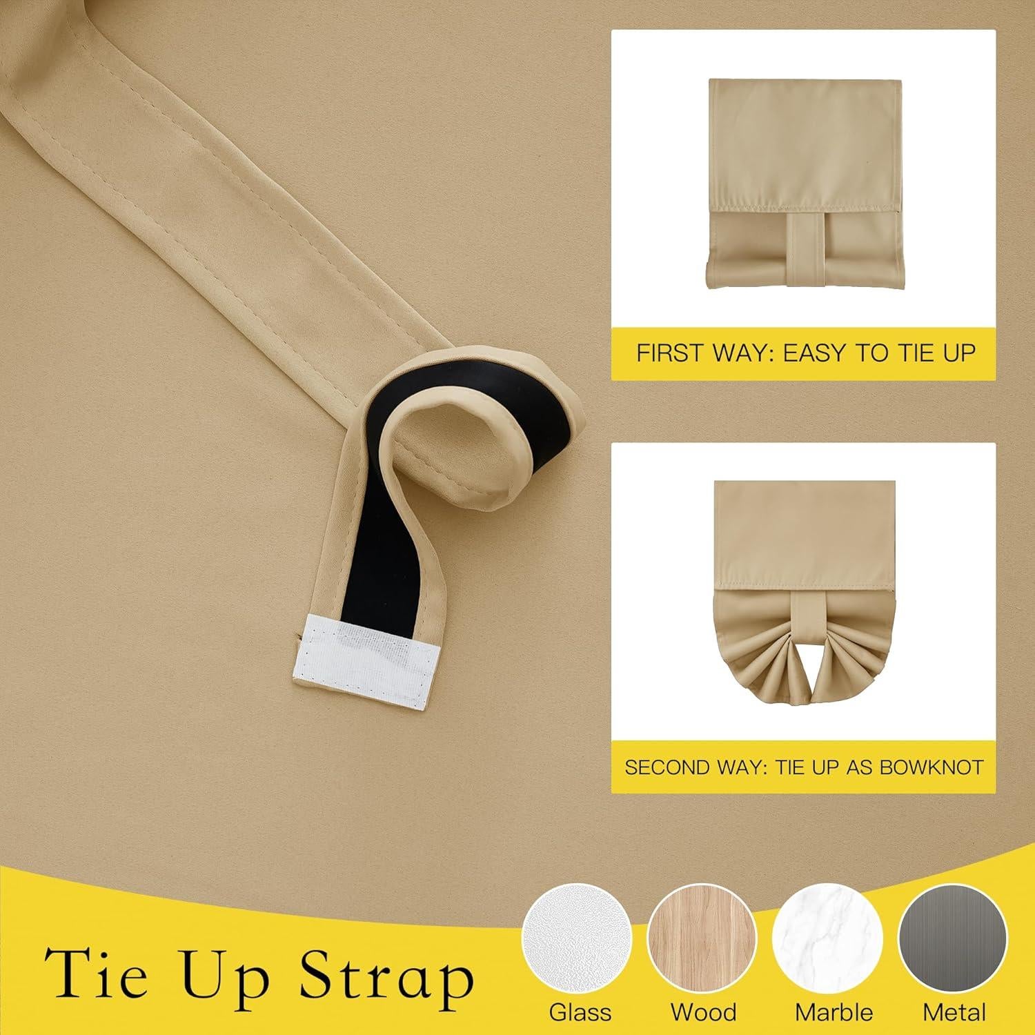 Cortina Opaca para Puerta NICETOWN 20x91 cm Beige Biscotti