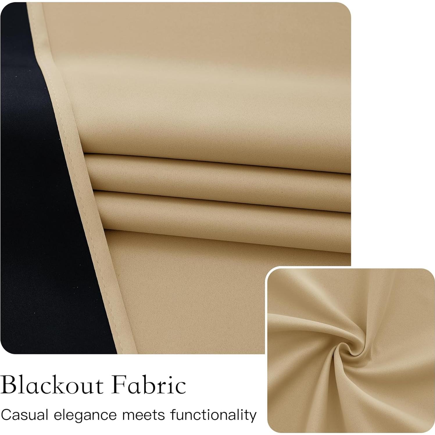 Cortina Opaca para Puerta NICETOWN 20x91 cm Beige Biscotti