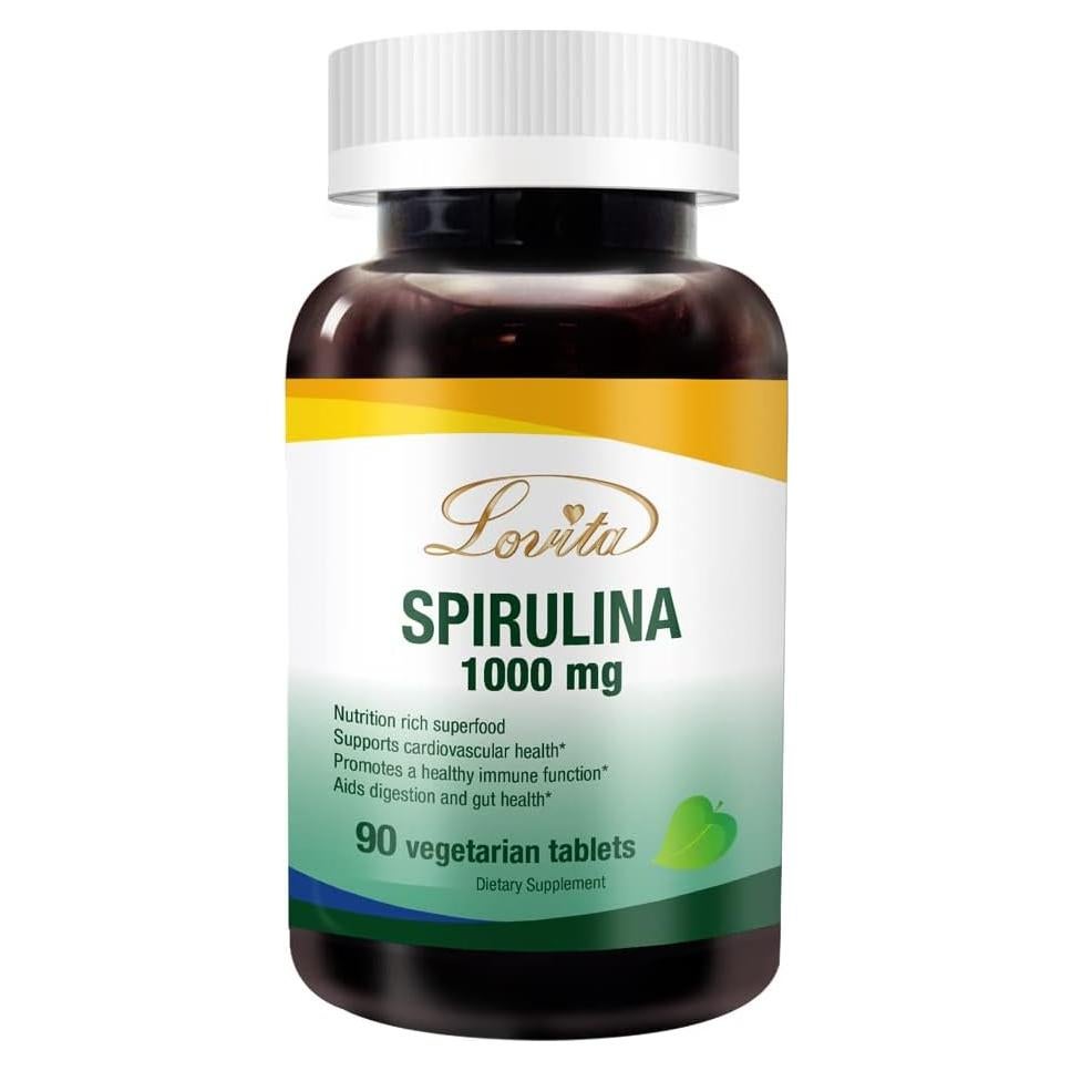 Espirulina Orgánica Lovita 1000mg 90 Tabletas Veganas