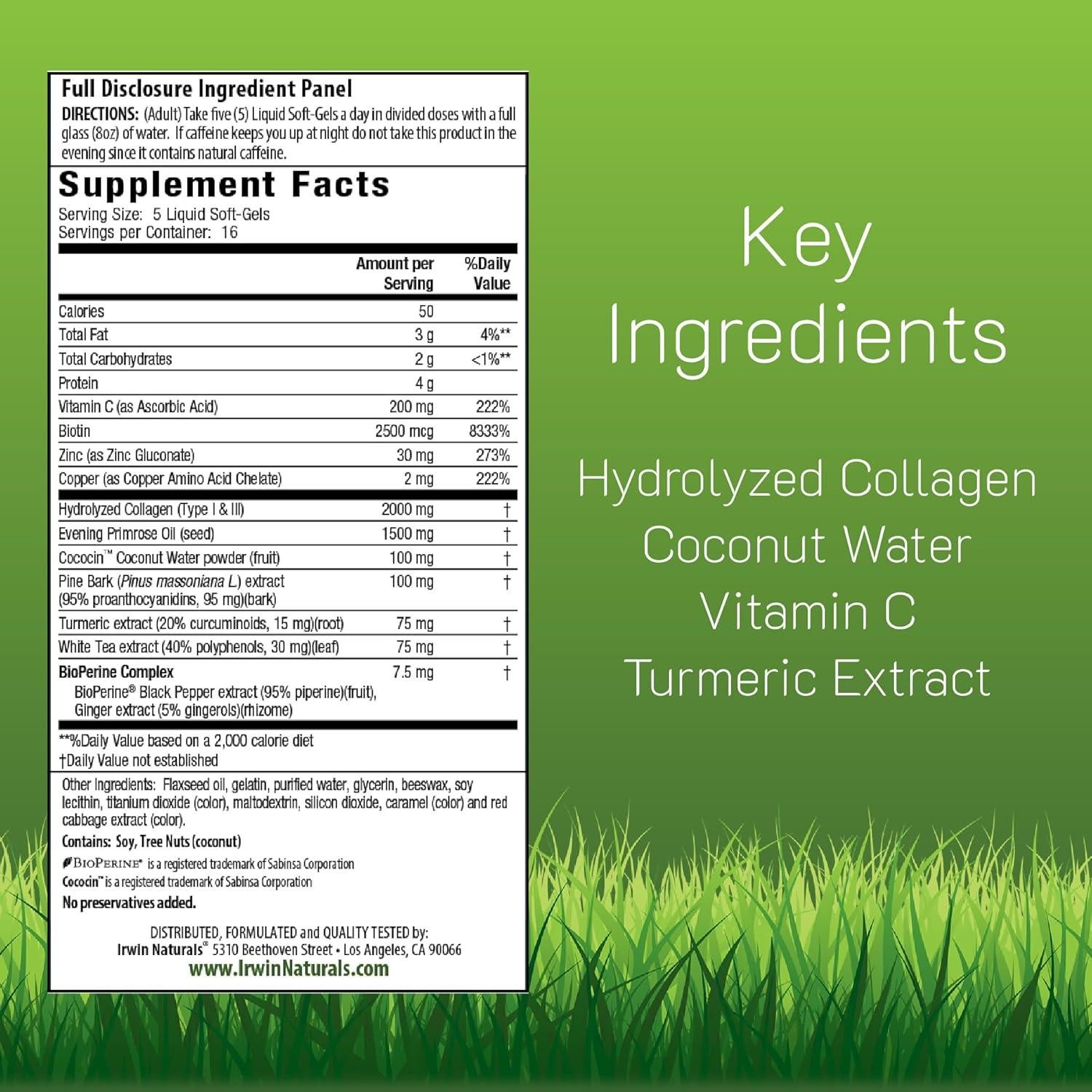 Colágeno Puro Irwin Naturals 2000 mg - 80 Gelatinas Blandas