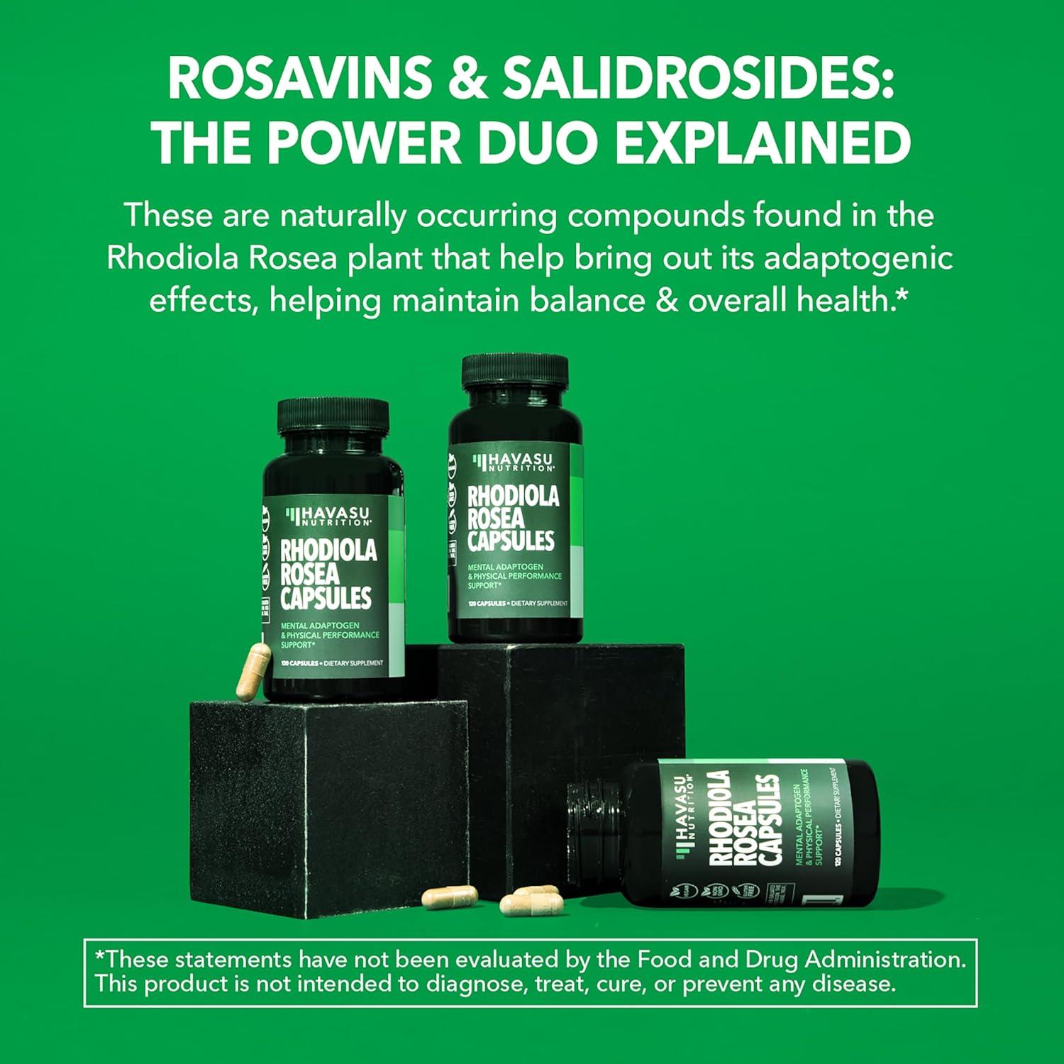 Suplemento de Rhodiola Rosea Havasu - 120 Cápsulas Veganas