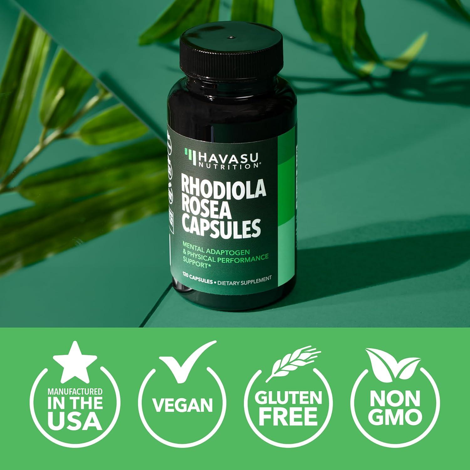 Suplemento de Rhodiola Rosea Havasu - 120 Cápsulas Veganas