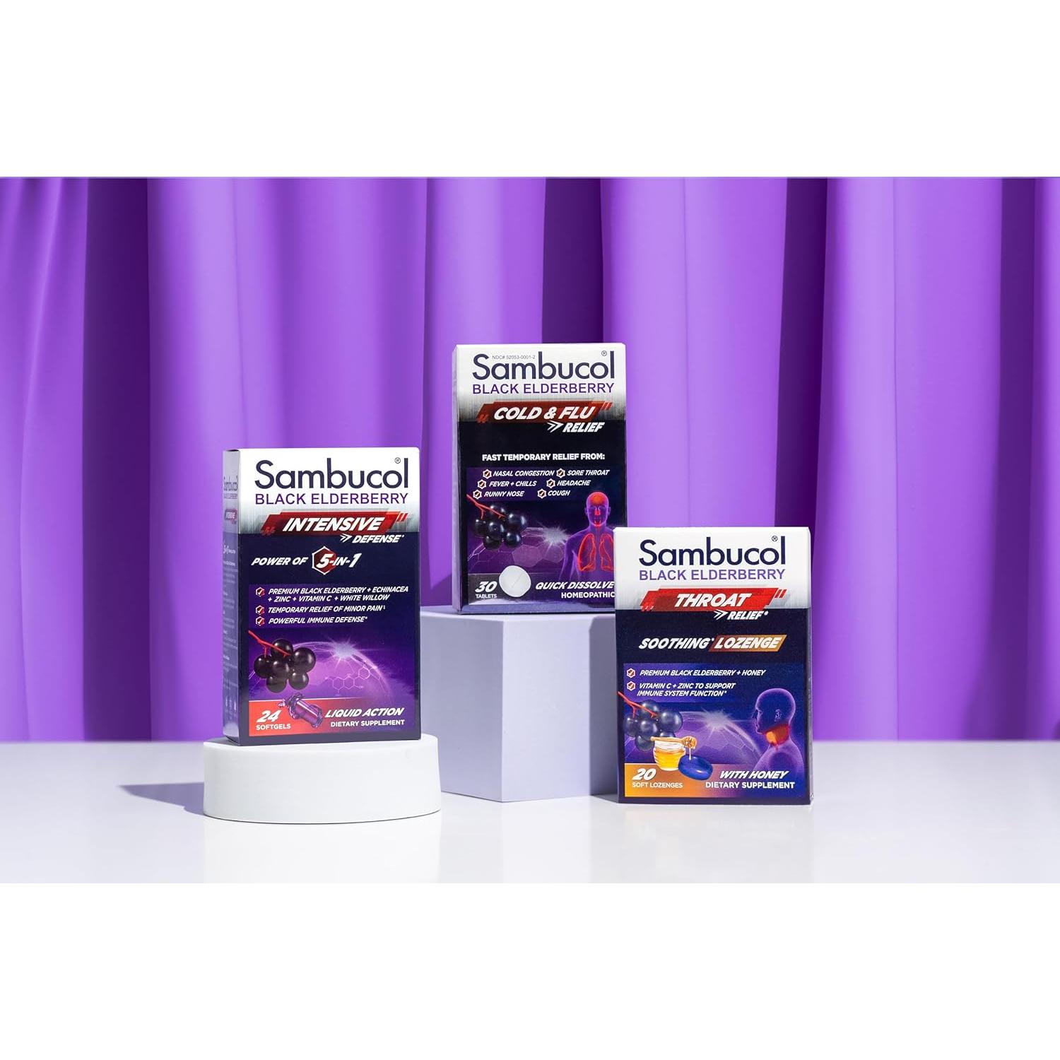 Tabletas de Alivio para Resfriados Sambucol - 30 Unidades