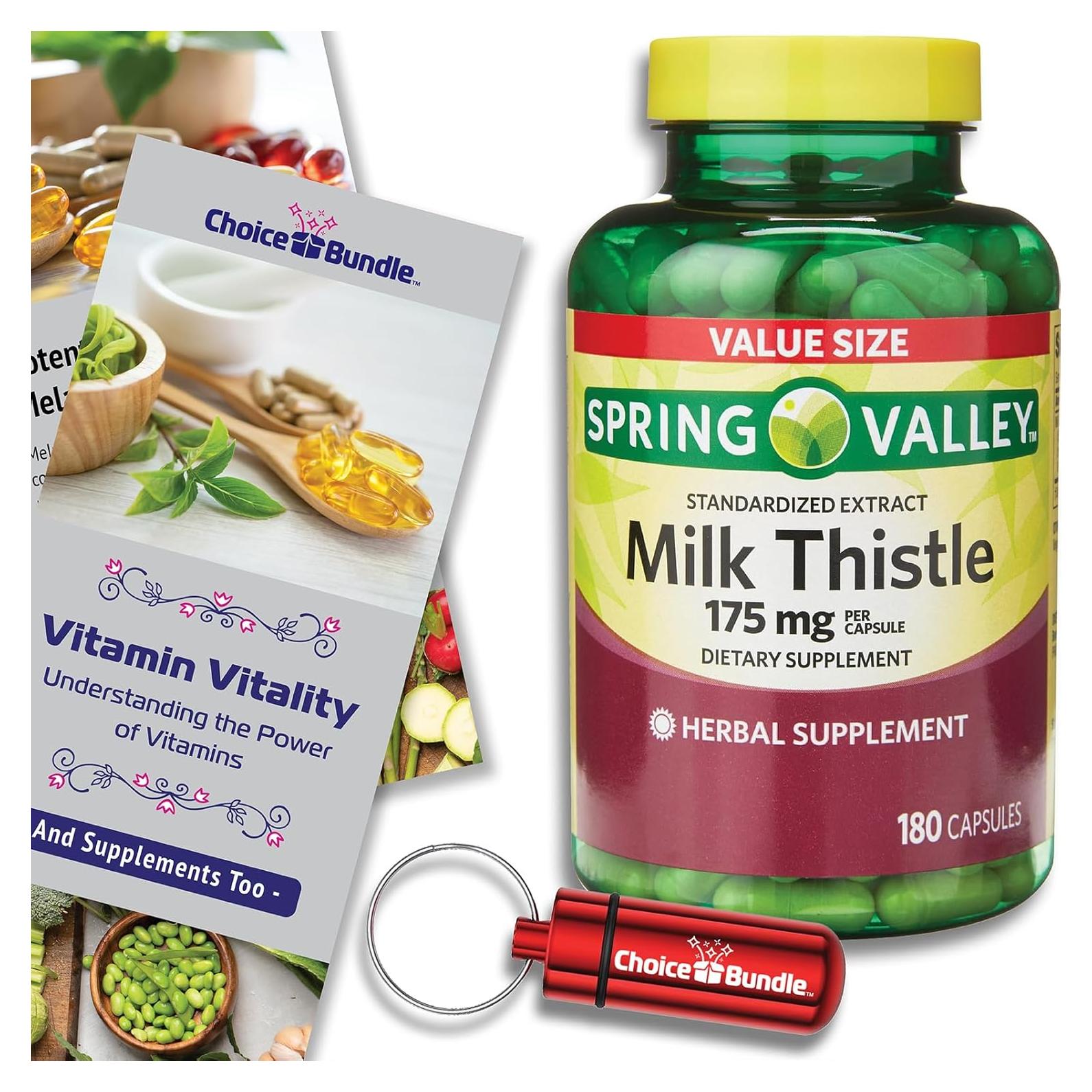 Cápsulas de Cardo Mariano Spring Valley 175 mg 180 Ct Suplemento