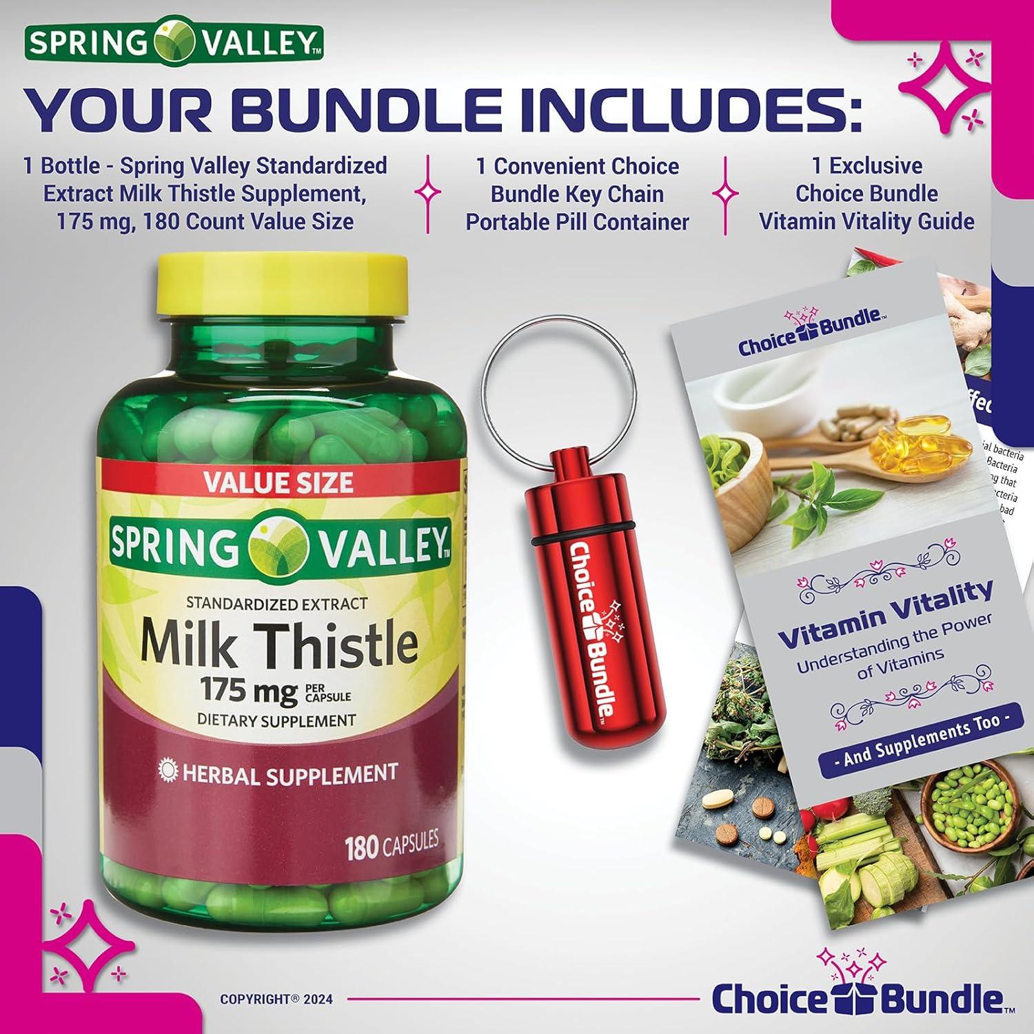 Cápsulas de Cardo Mariano Spring Valley 175 mg 180 Ct Suplemento