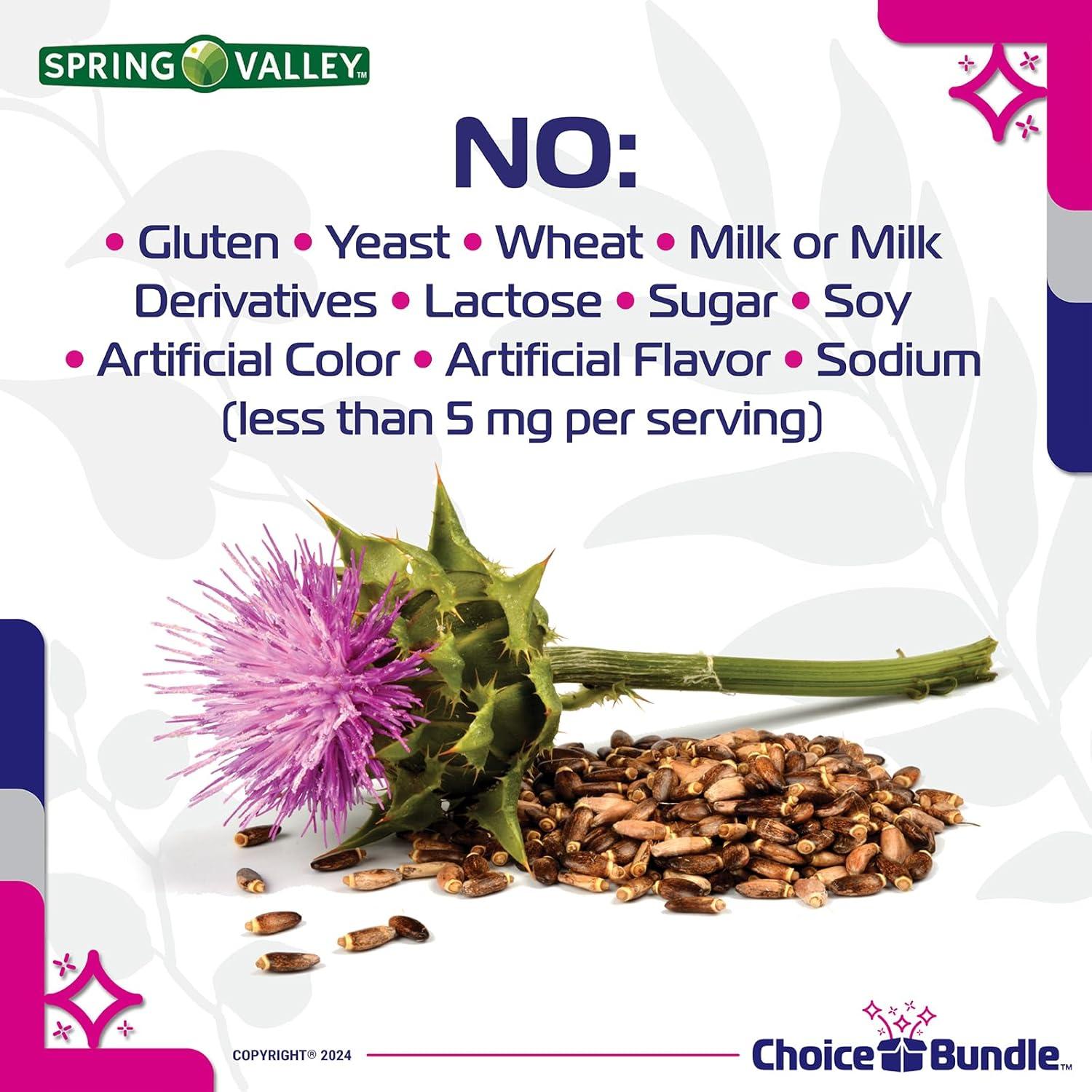 Cápsulas de Cardo Mariano Spring Valley 175 mg 180 Ct Suplemento