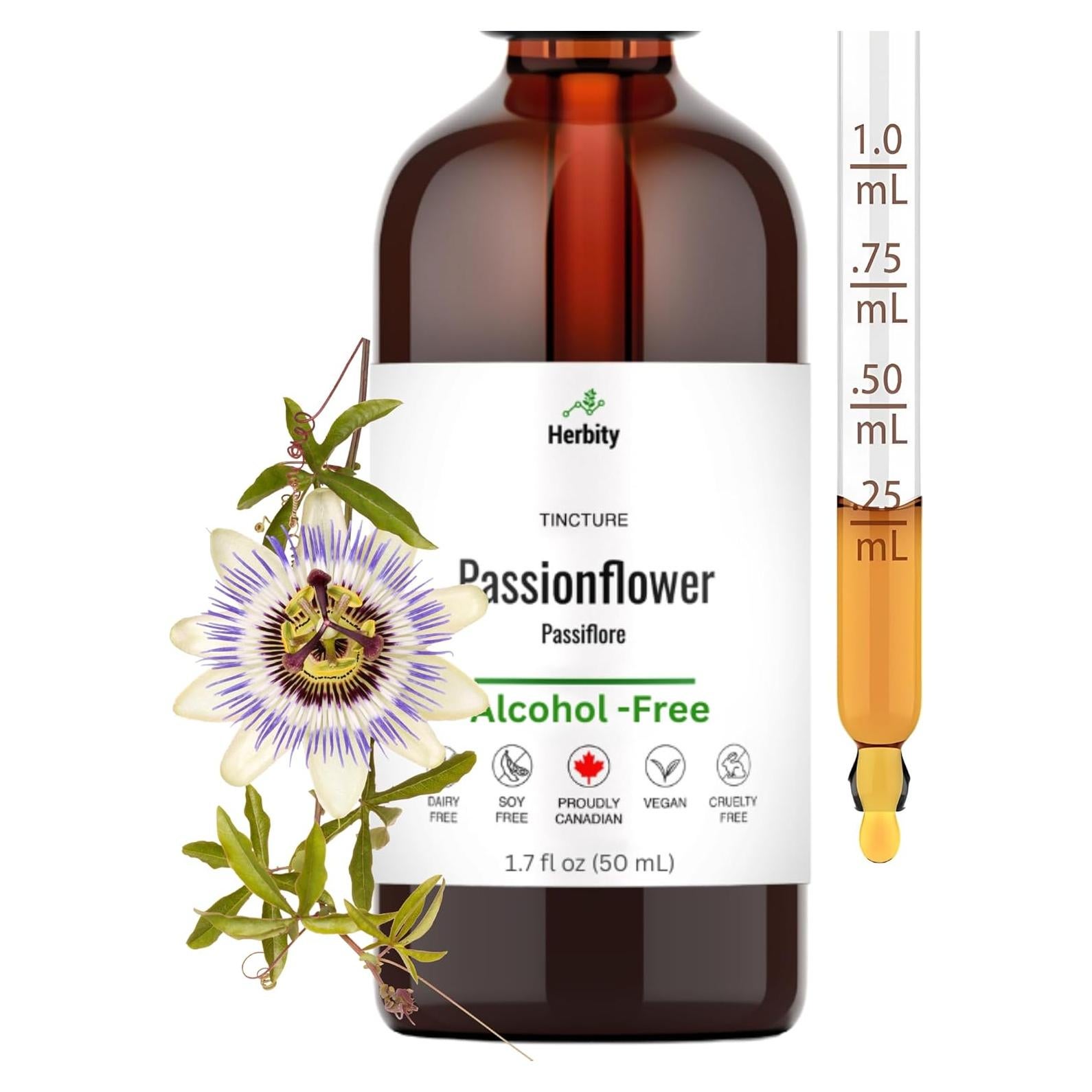 Tintura de Flor de Pasión Herbity 50 ml - Sin Alcohol, Vegana