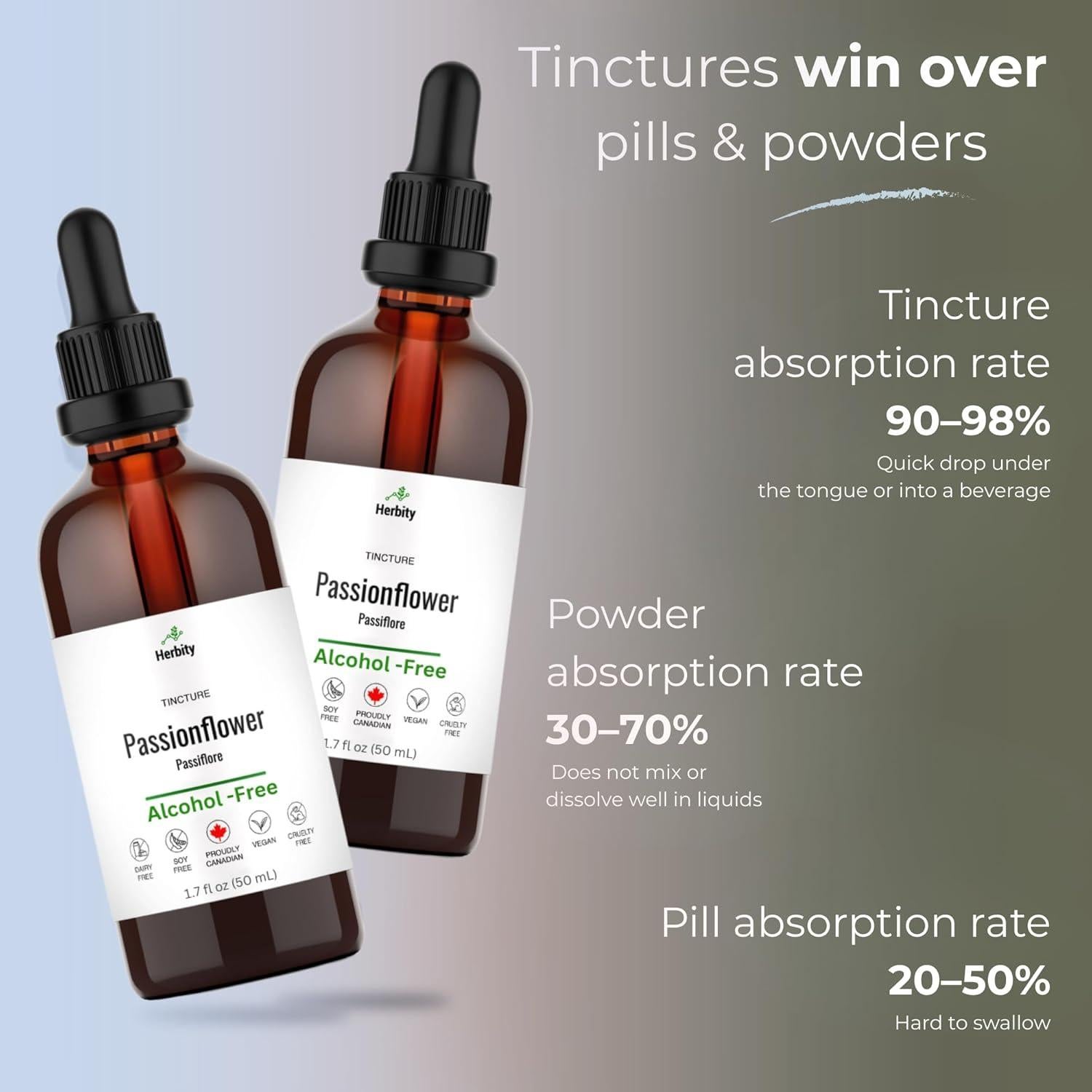 Tintura de Flor de Pasión Herbity 50 ml - Sin Alcohol, Vegana