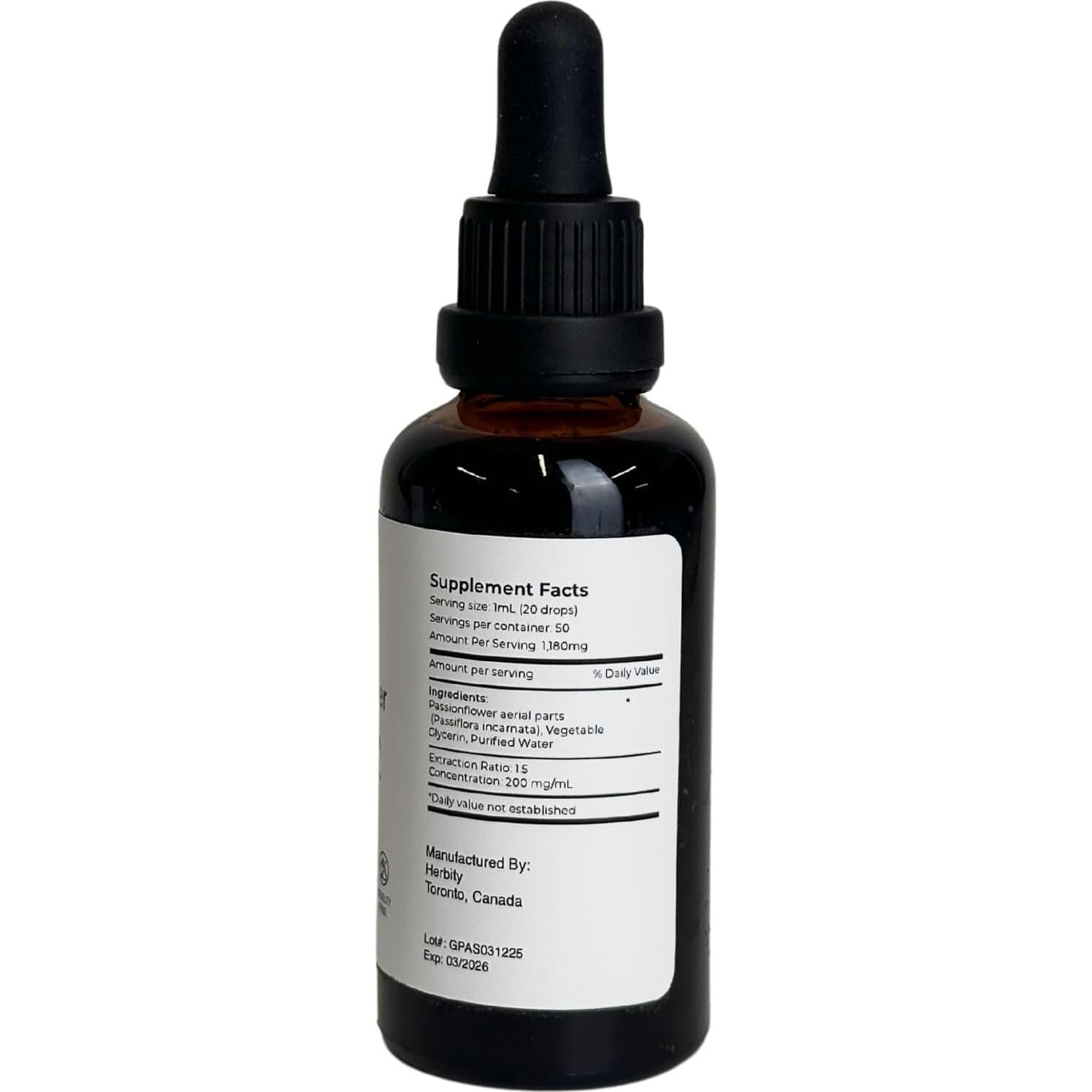 Tintura de Flor de Pasión Herbity 50 ml - Sin Alcohol, Vegana