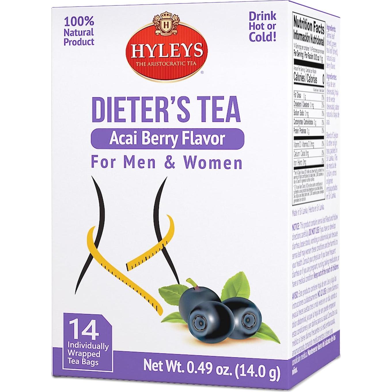 Té Detox para Dieta Hyleys Sabor Acai Berry - 336 Bolsitas