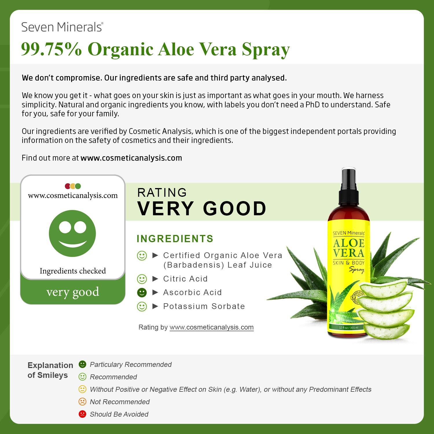 Spray de Aloe Vera Orgánico Seven Minerals 59 ml - Hidratante