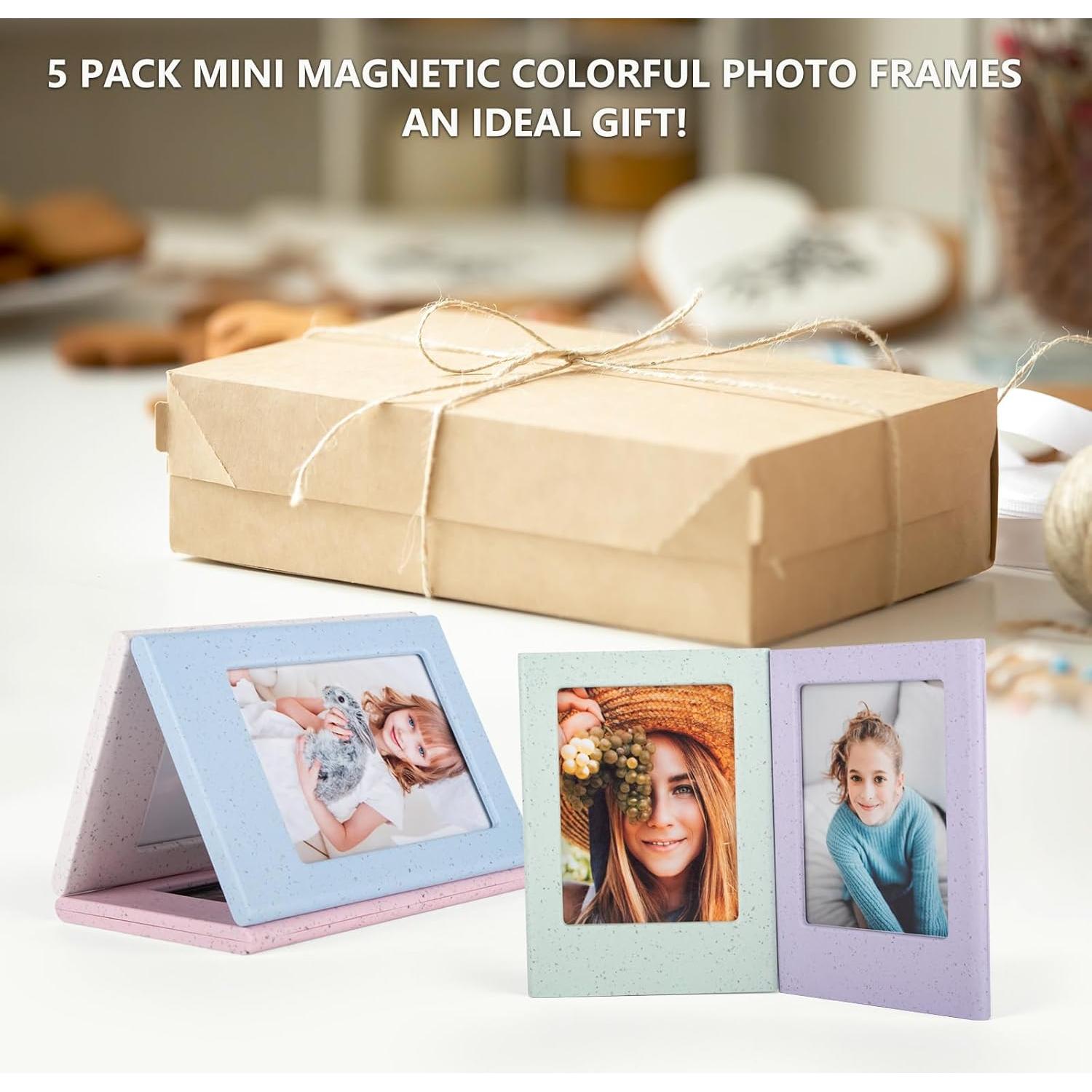 Juego de 5 Marcos Magnéticos para Fotos 2x3 HIYQIN Color Mixto